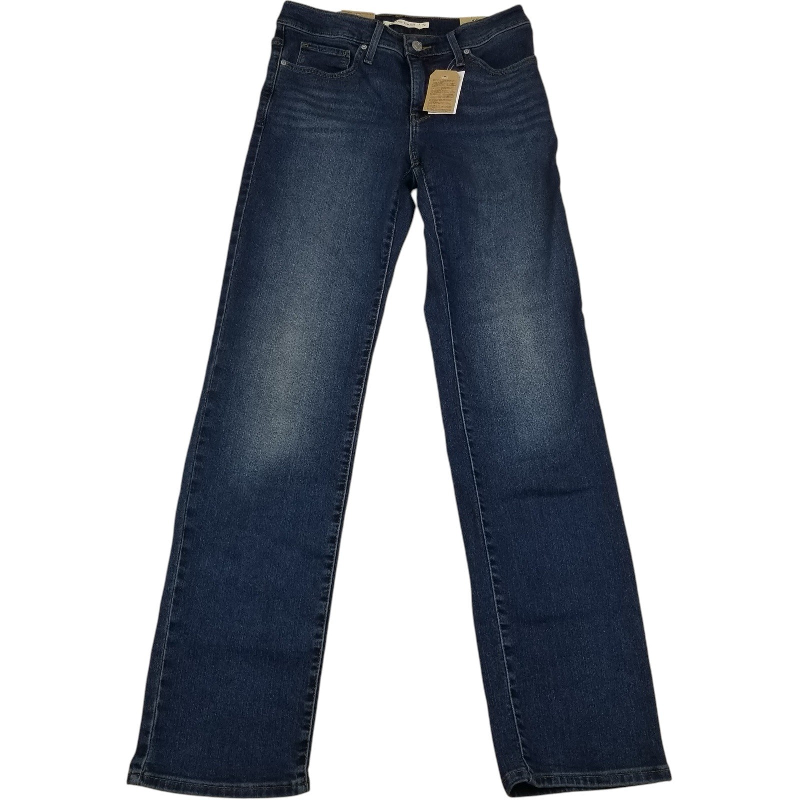 Levis 314 Shaping Straight Blue Med Wash Jeans Womens 28 x 32 New