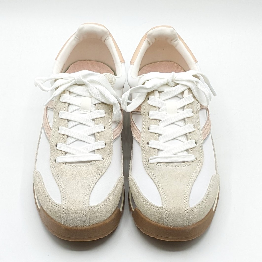 Tretorn “Hailey” Women’s, Leather & Nylon Canvas, Sneaker (White / Pink) – NEW