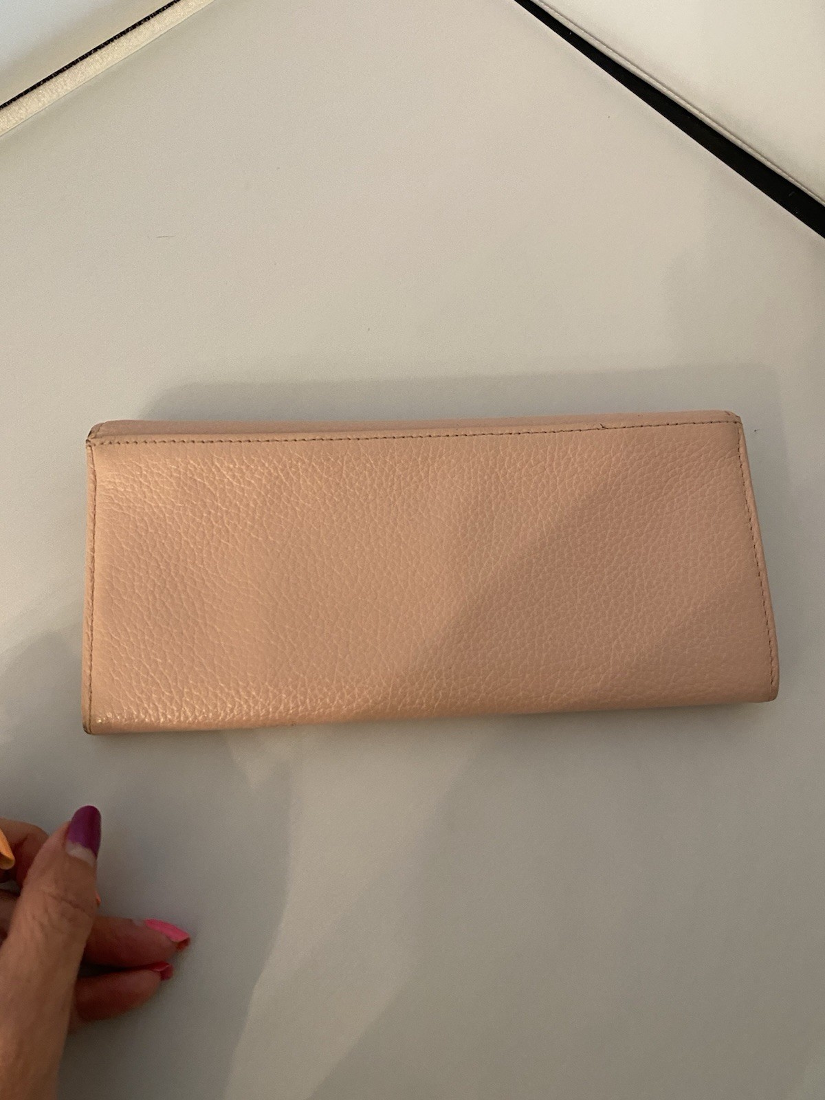 Longchamp Veau Foulonme Continental Leather Long Wallet,Powder Pink