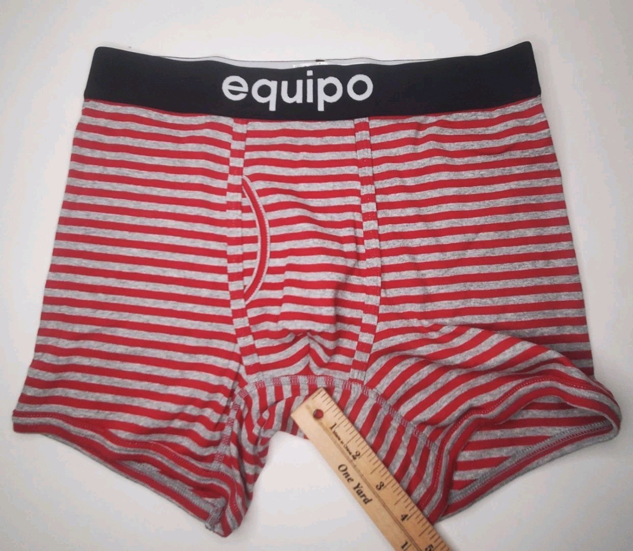 Equipo Boxer Briefs Red & Gray Stripes Medium 100% Cotton NWOT