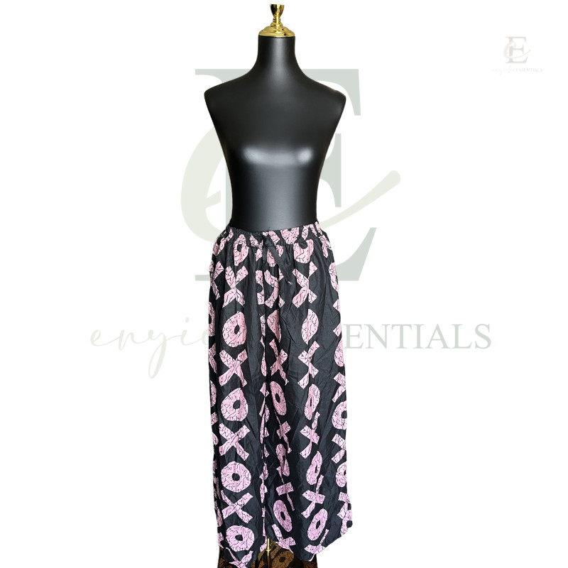 Blush Batik Wide Leg Pants | Free Size (S–XL)
