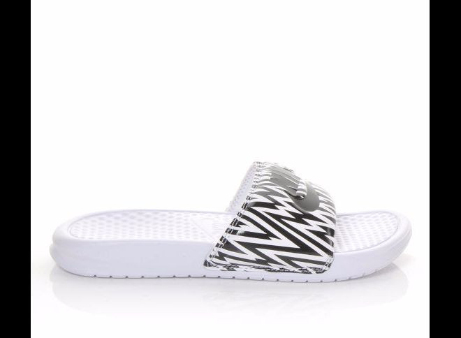 Nike Sandals Women’s Nike Benassi JDI Print Slide Sandals White/Black NWT