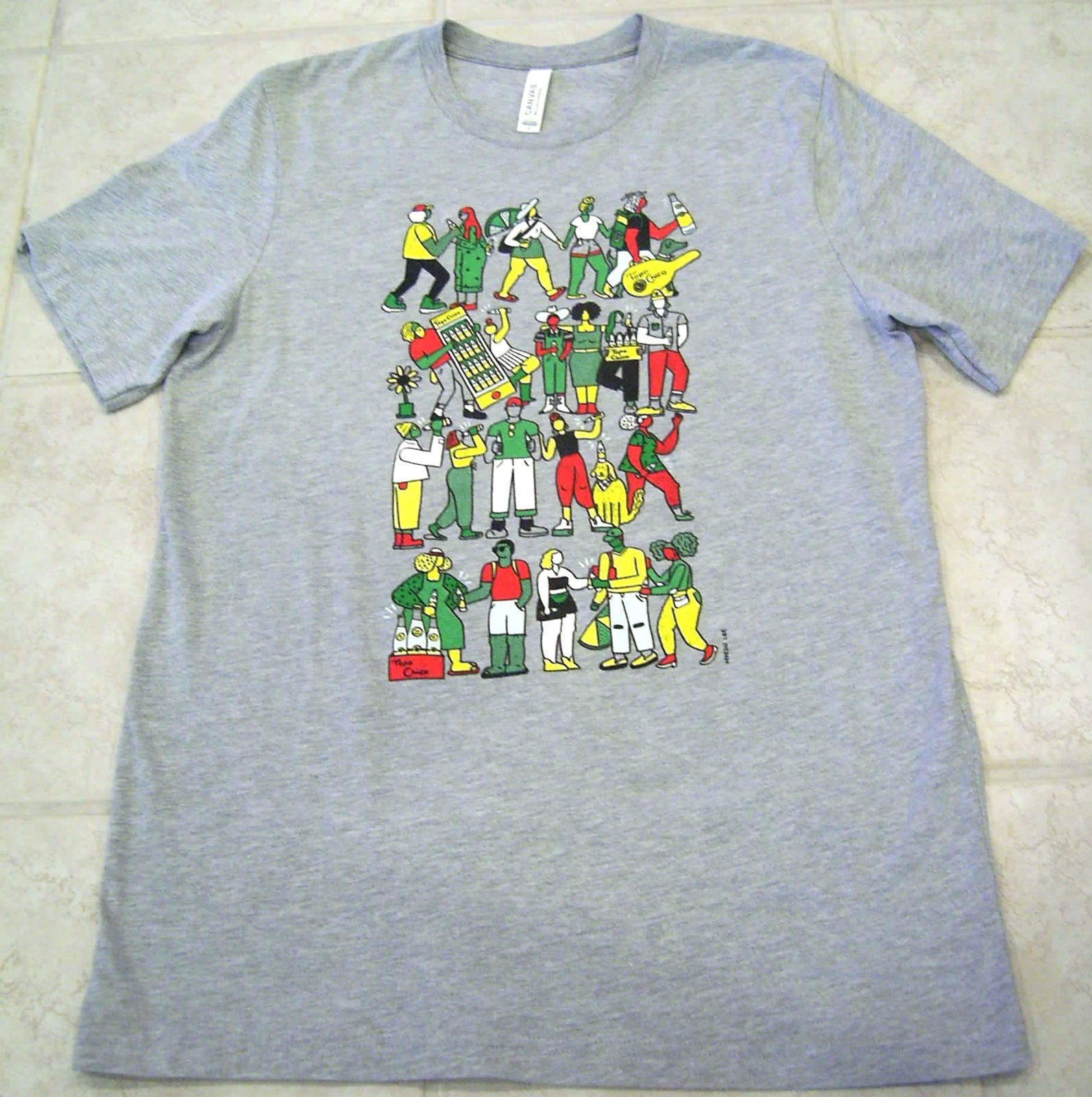 NEW Bella+Canvas TOPO CHICO Gray T Shirt RARE PRINT Artist Signed Hyesu Lee L