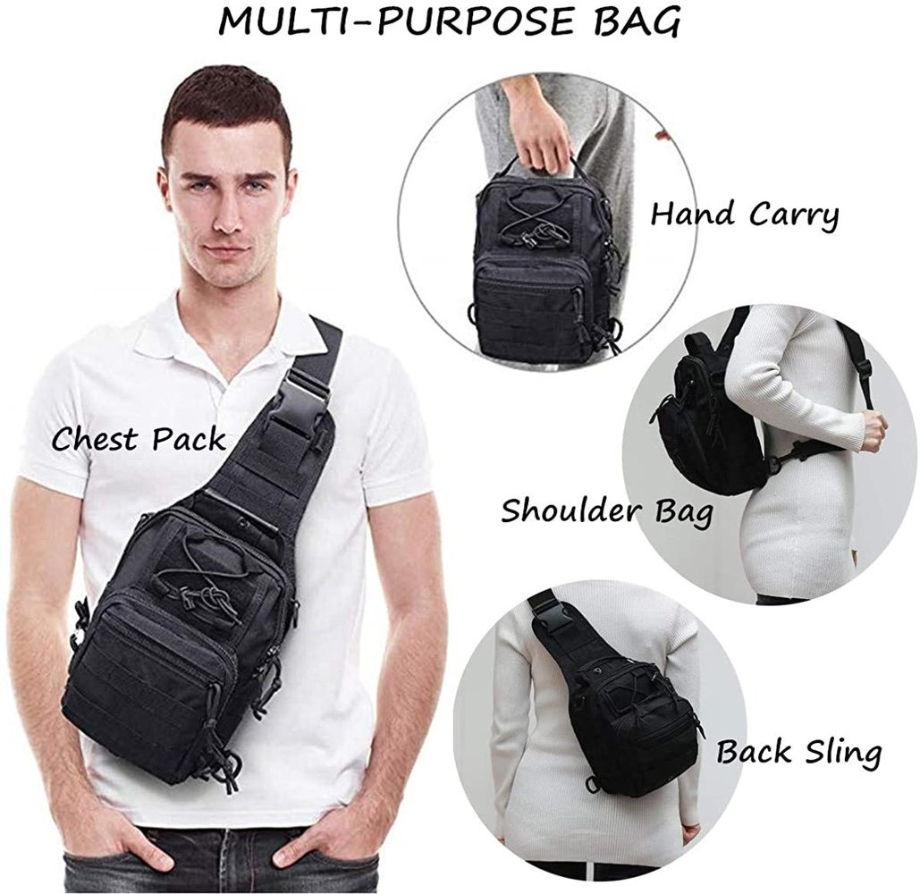 Men Backpack Molle Tactical Sling Chest Bag Assault Pack Messenger Shoulder Bag