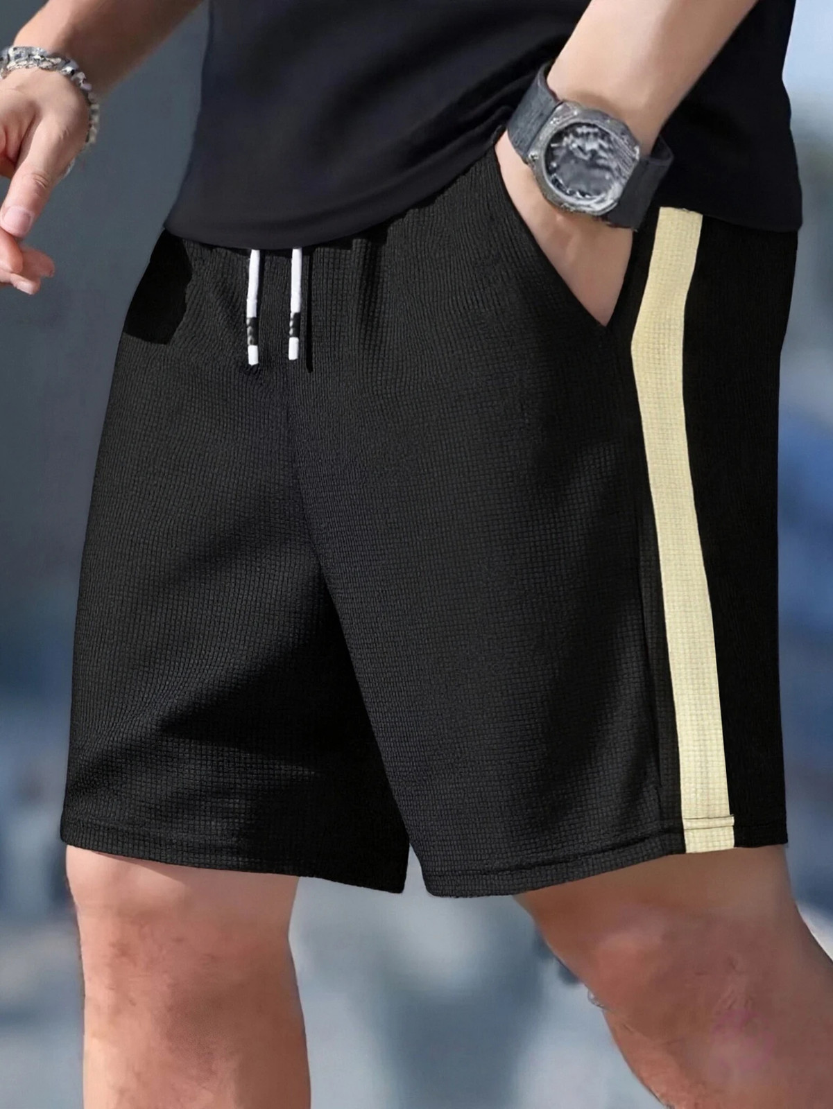 Men’s Textured Beach Sports Shorts Breathable Casual Summer Athletic Pants Gift