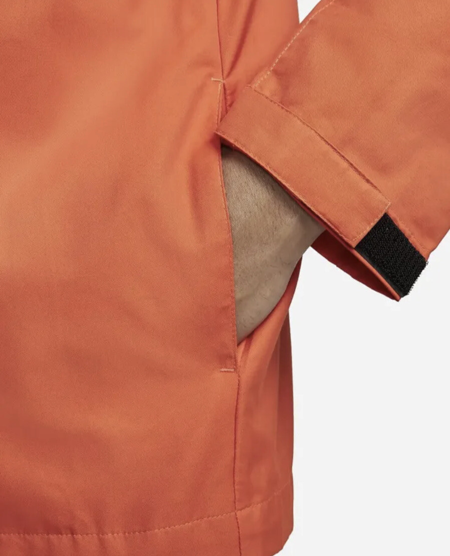 Nike Sportswear Jacket Mens Large Orange Woven M65 Full Zip Button Military New
