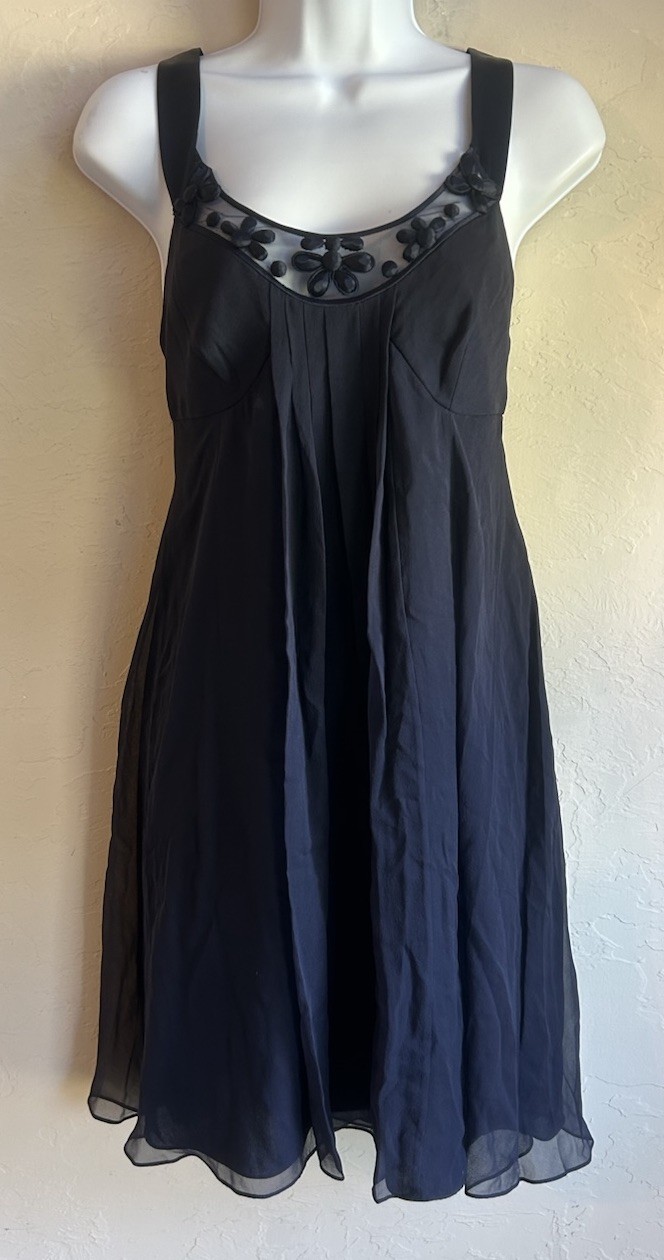 Vintage Y2K Rebecca Taylor Silk Babydoll Slip Dress 10 NWT Blue Fairy Coquette