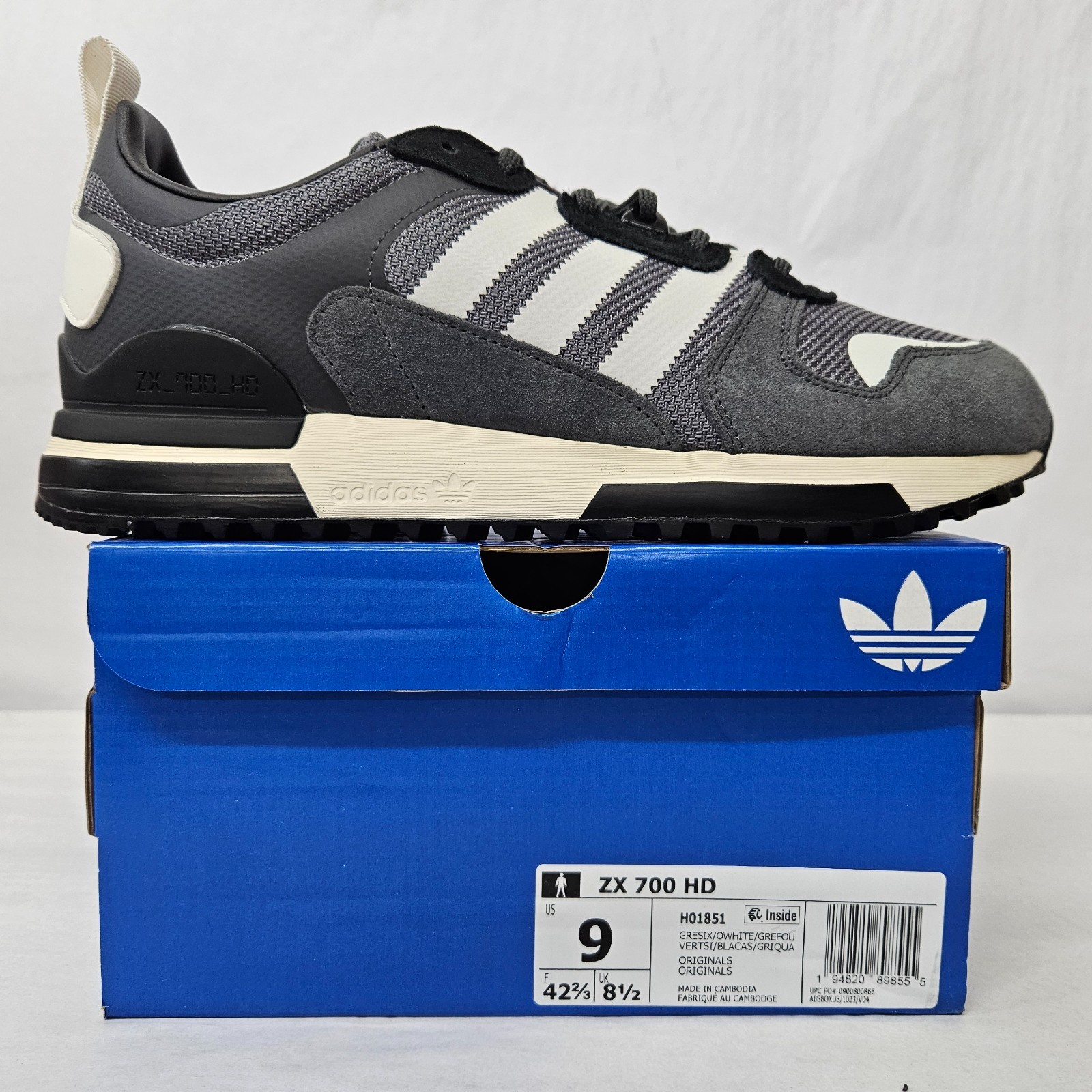 Adidas Originals ZX 700 HD Retro Sneakers H01851 Grey White Men’s Size 9