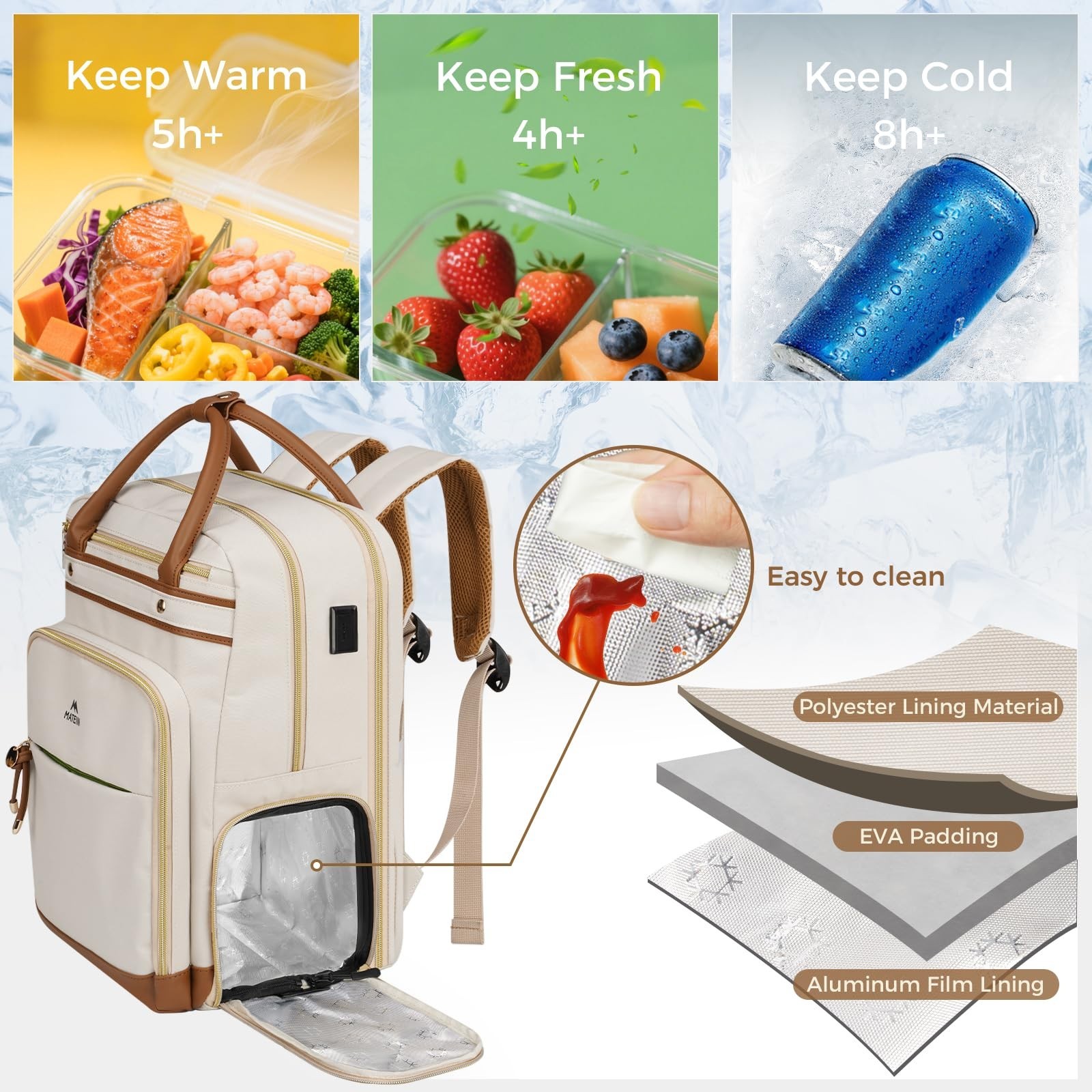 Spacious 15.6″ Laptop Backpack with Lunch Compartment, Organized Pockets, Ideal