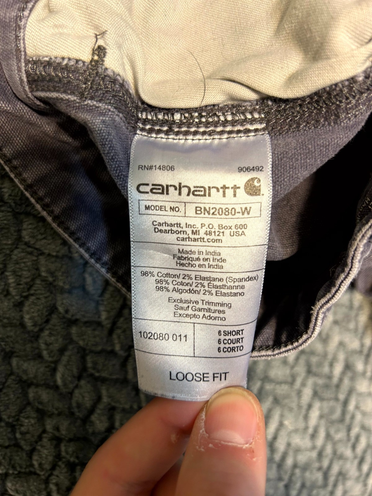 Carhartt Rugged Flex Carpenter Pants Women 6S Gray Stretch Hammer Loop Loose Fit