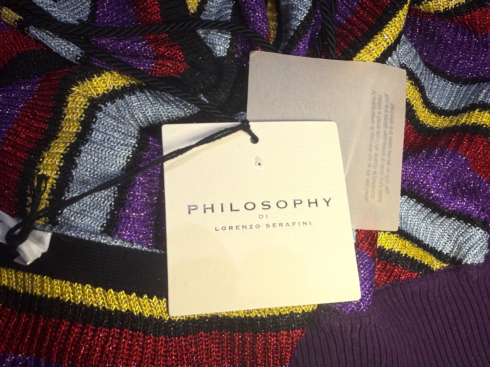 Philosophy Di Lorenzo Serafini METALLIC One Shoulder Sweater SIZE IT40 US4, NWT
