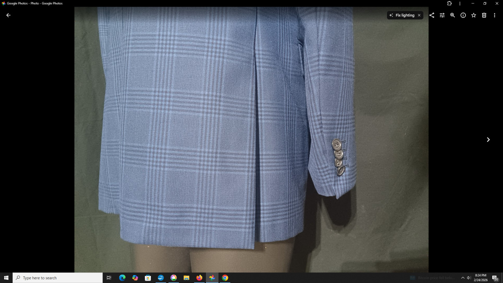 David August Blue Plaid Sport Coat Dual Vents Surgeon Cuffs 44XL
