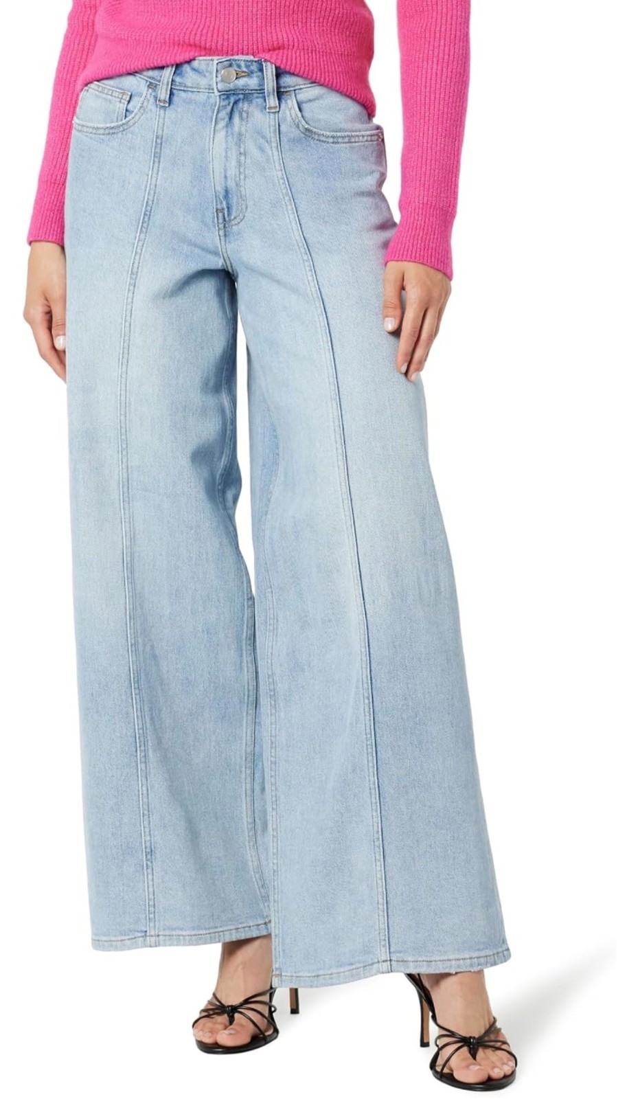 NWT The Drop Frida Relaxed Fit Wide Leg High Rise Light Indigo Jeans Size 30