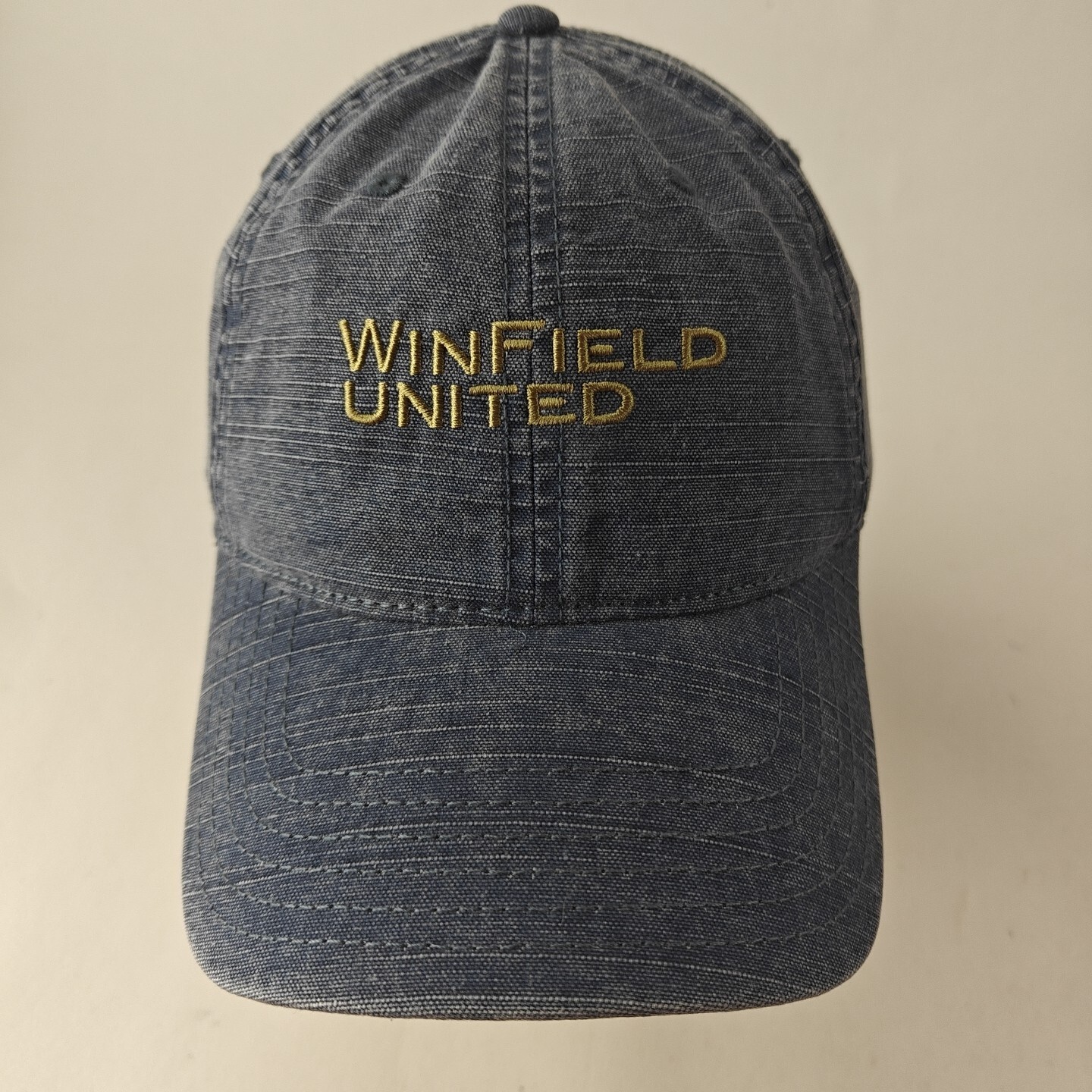 WinField United Denim Rip Stop Strapback Hat One Size New Farmer Promo Cap