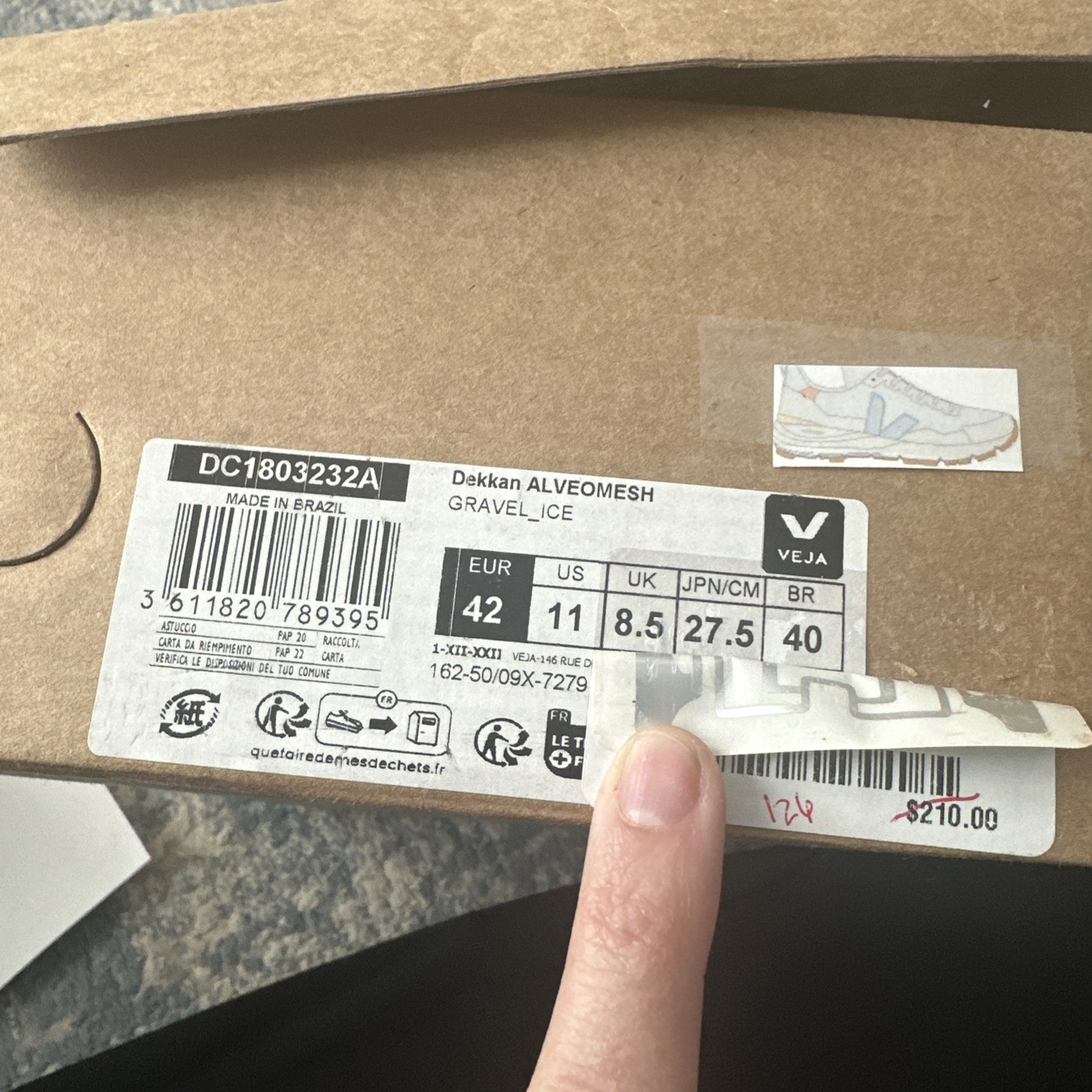 VEJA Natural White Gravel Ice Sneakers Size 42 – 11 NEW In Box Retail 210$ FAST