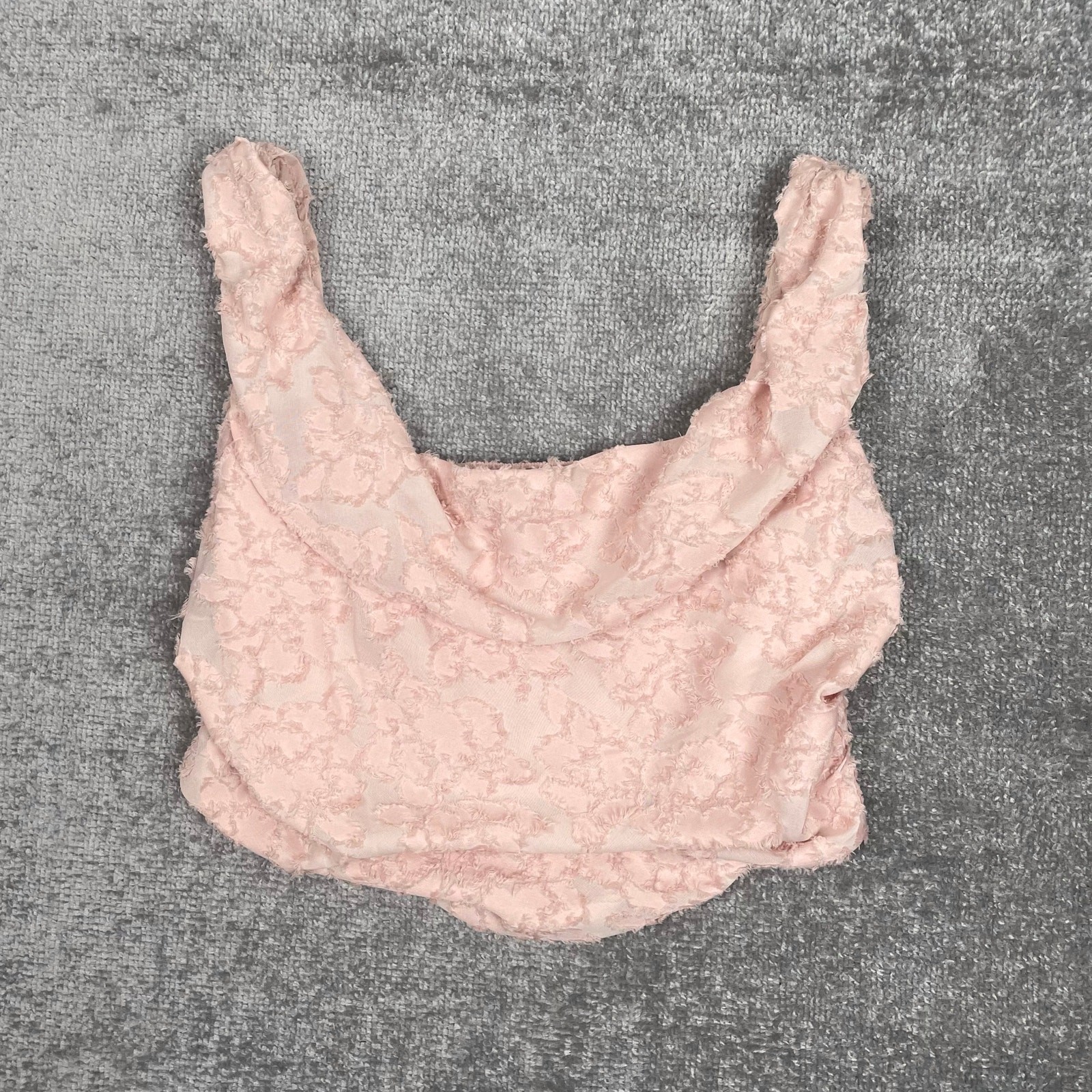 Free People Castille Corset Top Sz L Pink Off the Shoulder Crop Rose Smoke NWOT