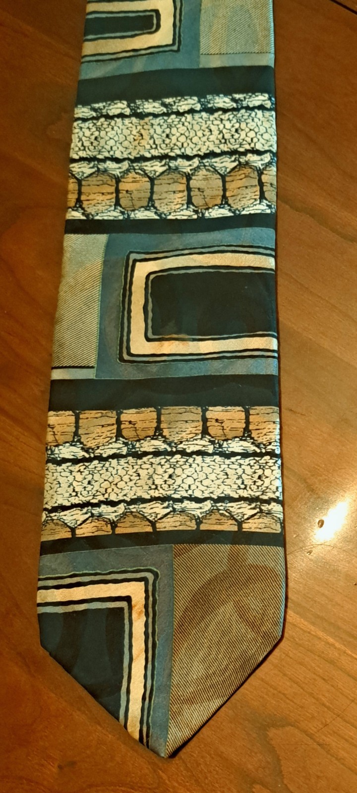 Zianetti Italian Silk Collection Black-and-tan Tie 3 3/4″ Wide