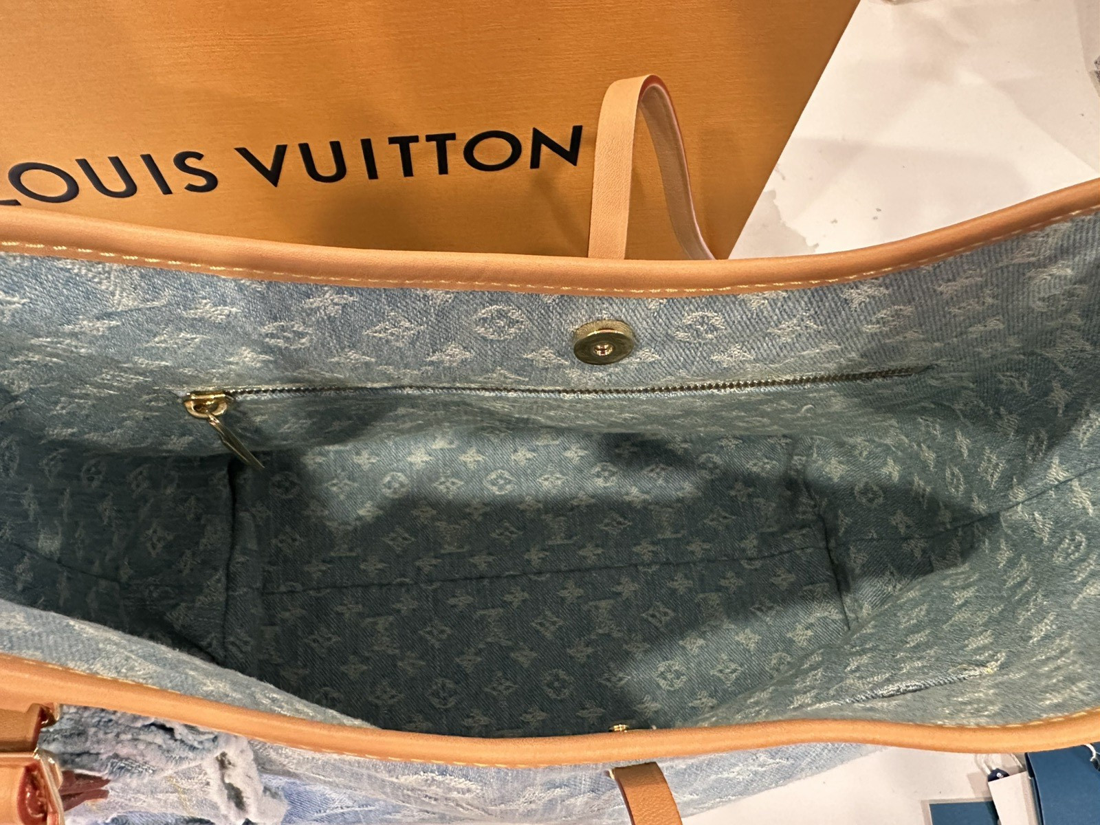 Louis Vuitton Monogram Denim CarryAll PM Sky Blue Limited Edition with Pochette
