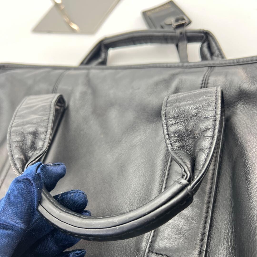 Tumi 907D3 Genuine Leather Briefcase Black A4 Business Bag Zipper Men 39cm