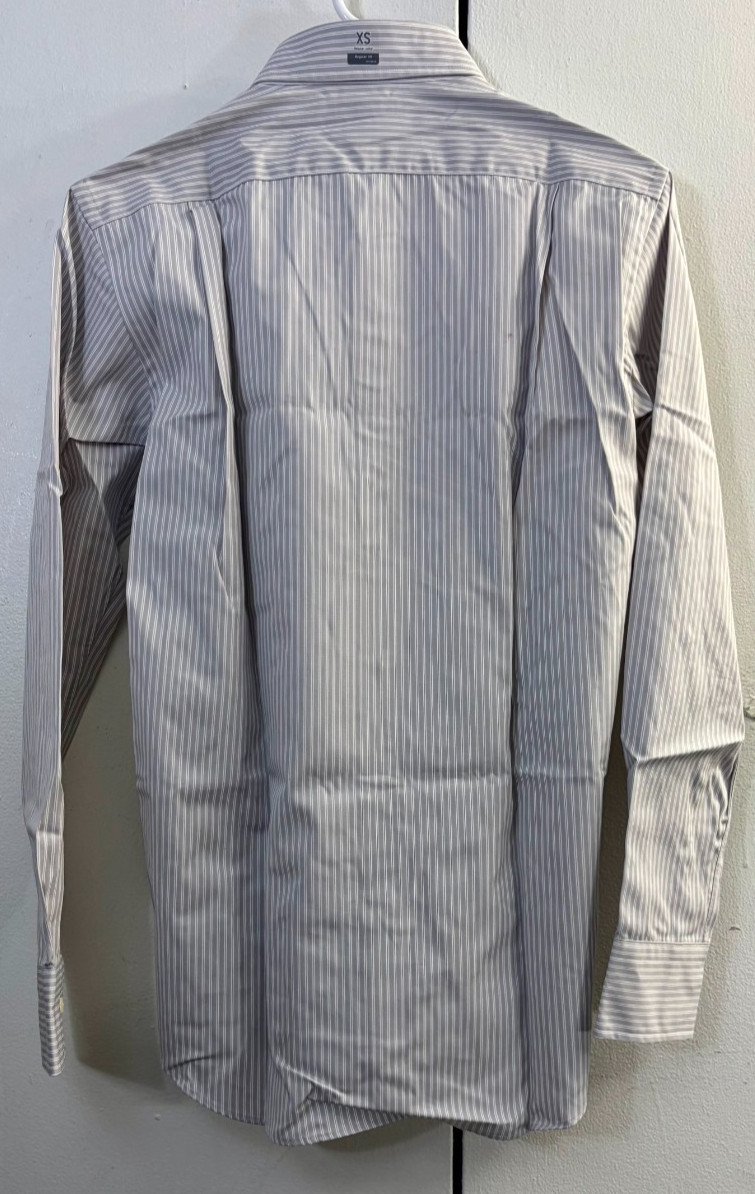 UNIQLO MEN’S EASY CARE STRIPED LONG SLEEVE Pocket SHIRT SIZE XS Gray 🔥