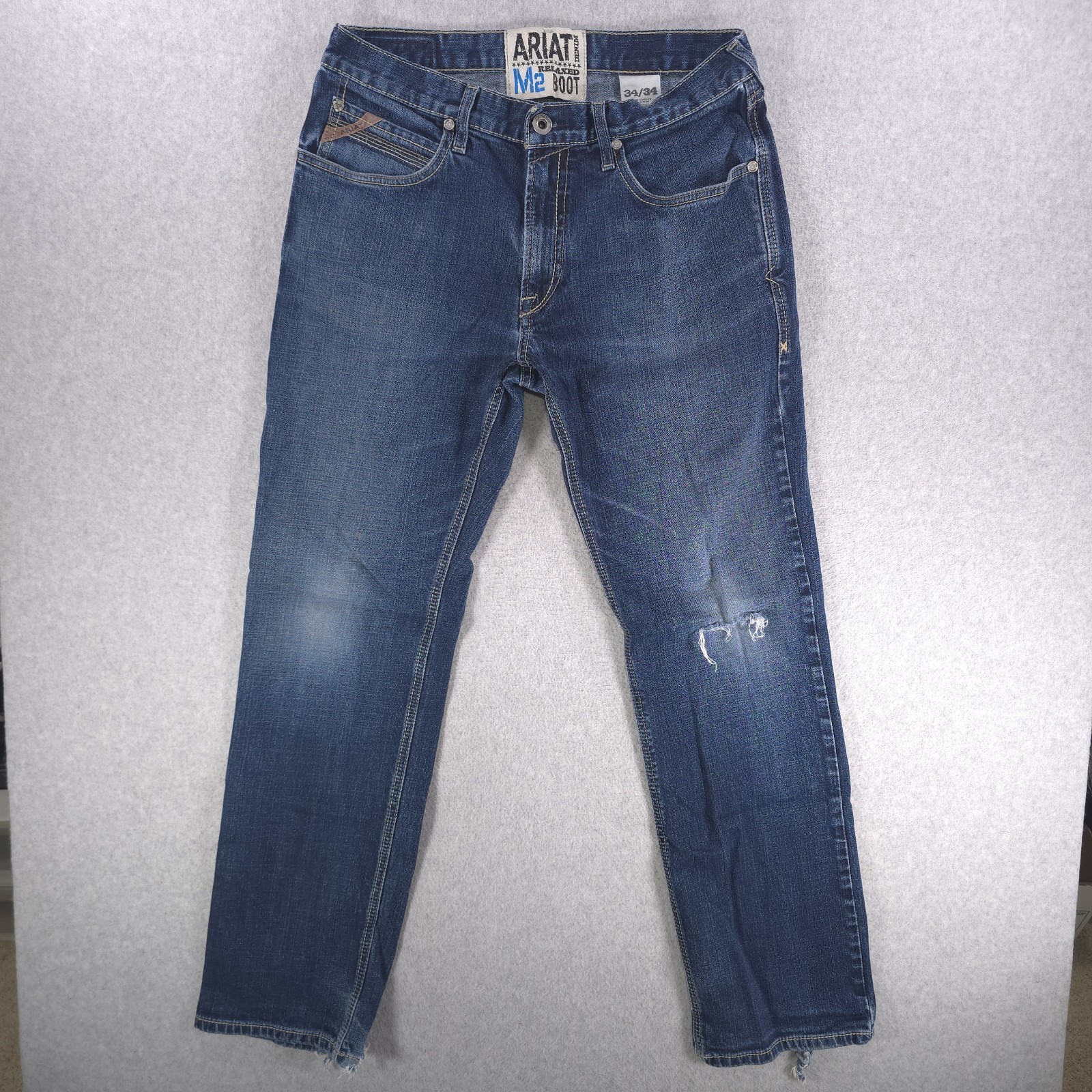 Ariat M2 Relaxed Boot Cut Western Cowboy Ranch Flex Denim Jeans Mens 34×34