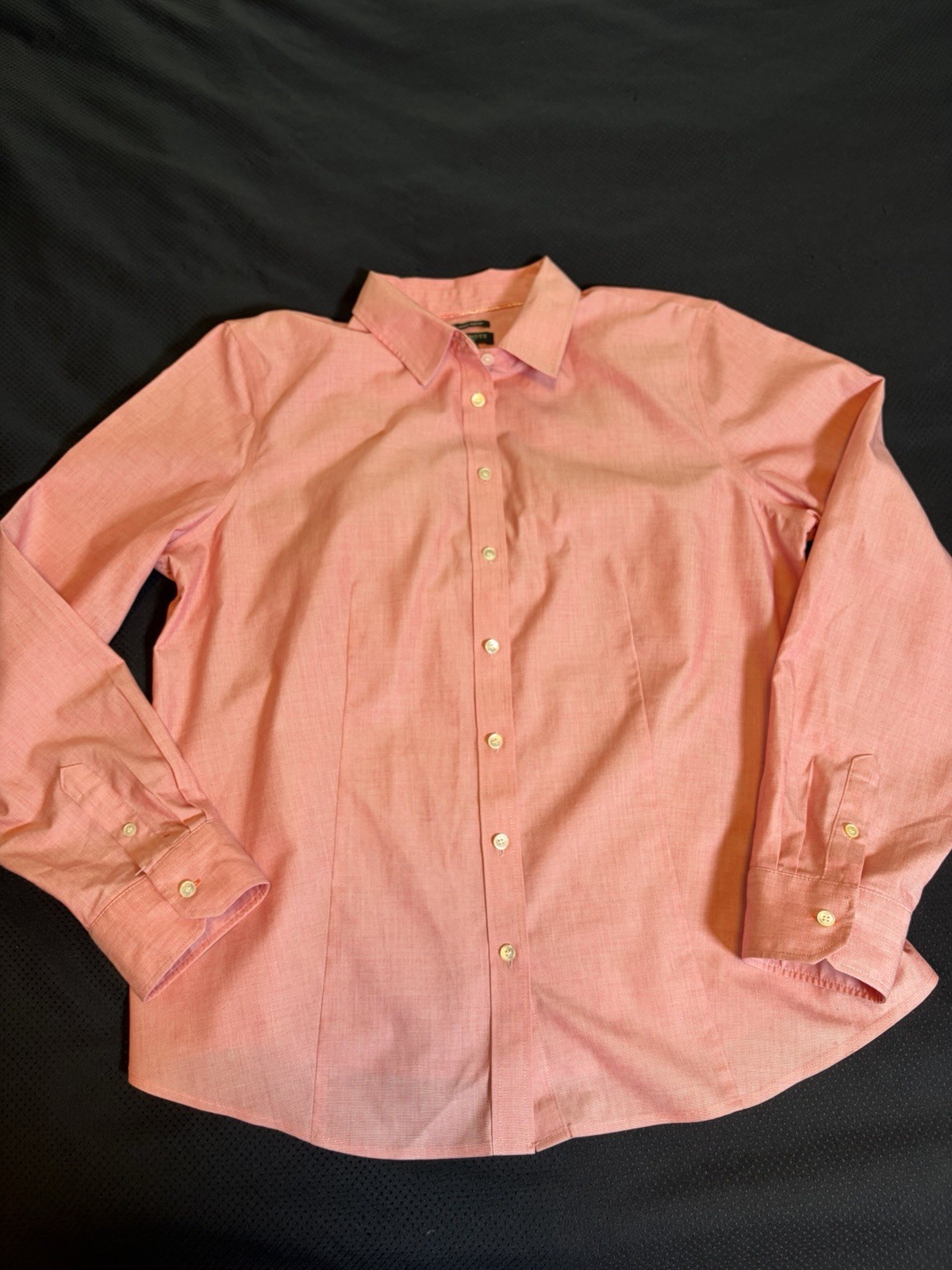 Talbots Button Up Shirt~14 Petite~Long Sleeve Pink Oxford Cotton Classic Office