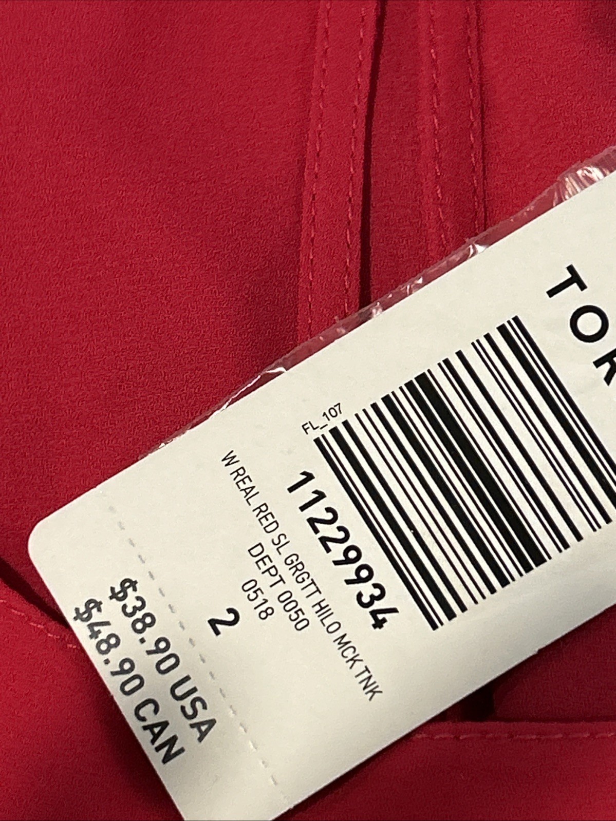 NWT Torrid 2 Tank Top Goddess Neck Pleated Georgette Watermelon Red Chiffon