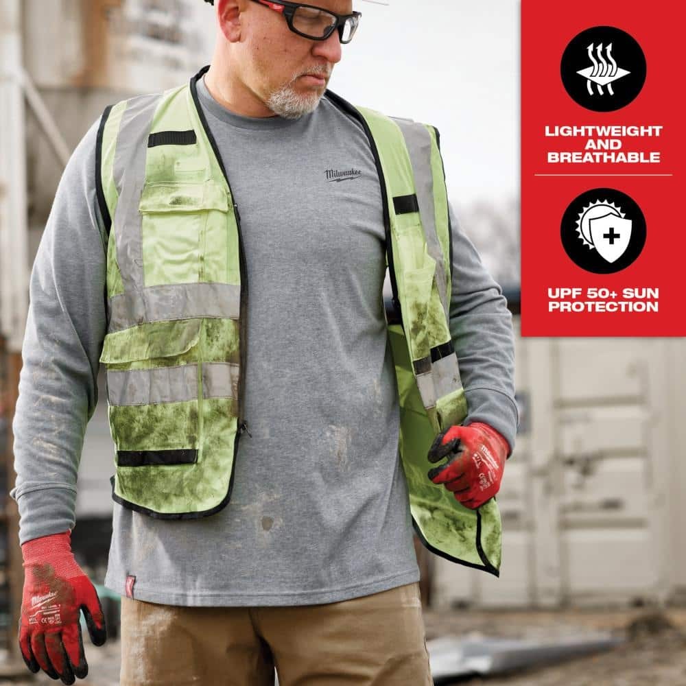 Milwaukee Men’s Large Gray Cotton/Polyester Long-Sleeve Hybrid Work T-Shirt