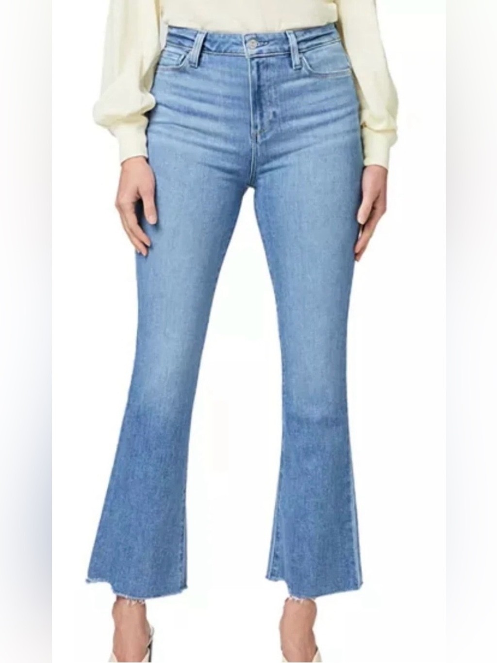 PAIGE NWT Claudine High Rise Ankle Flare Blue Jeans Size 31