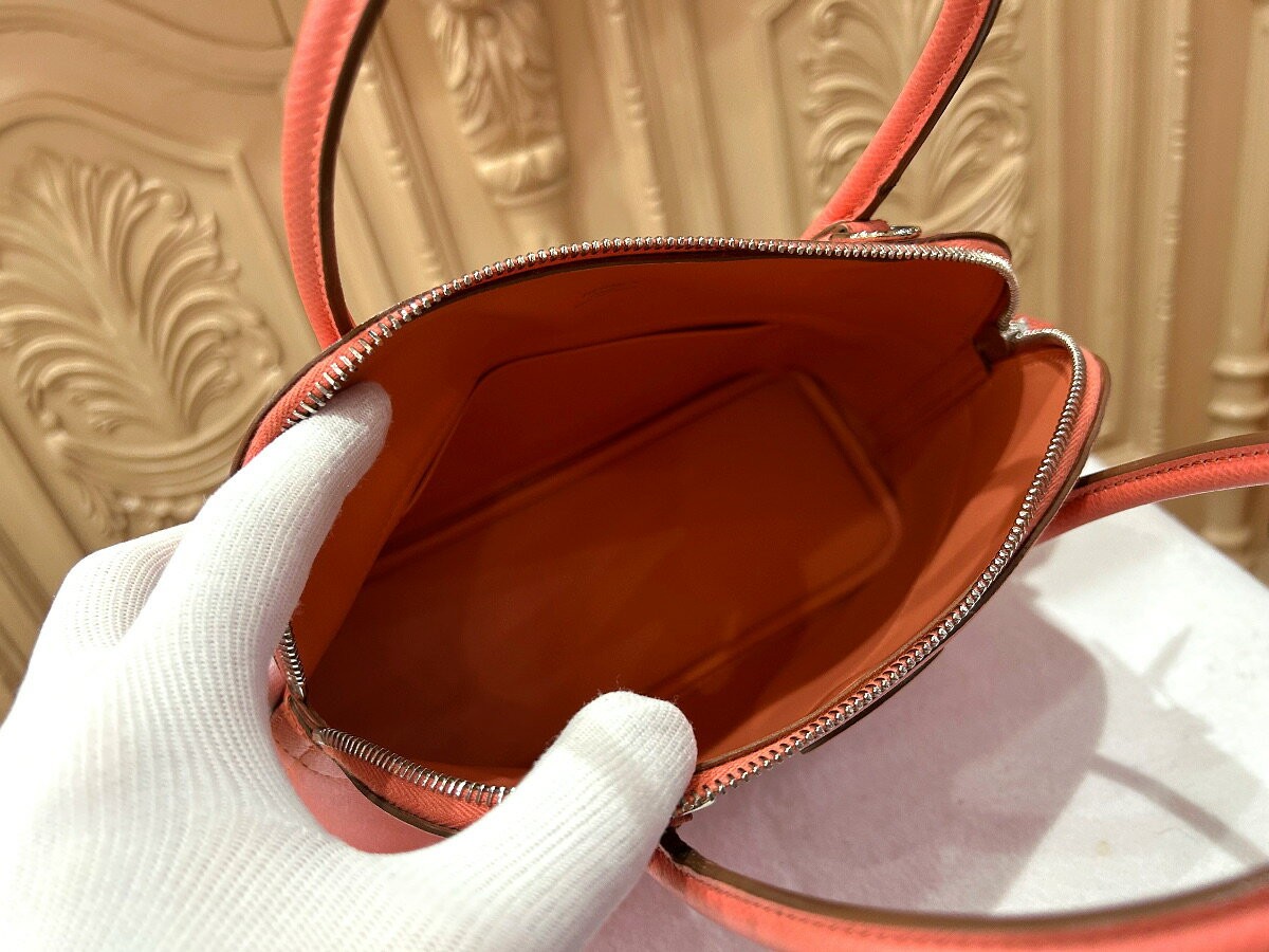 Hermes Bolide 27 Handbag Shoulder Bag Epsom Leather Flamingo Pink 10.6×7.9in 99