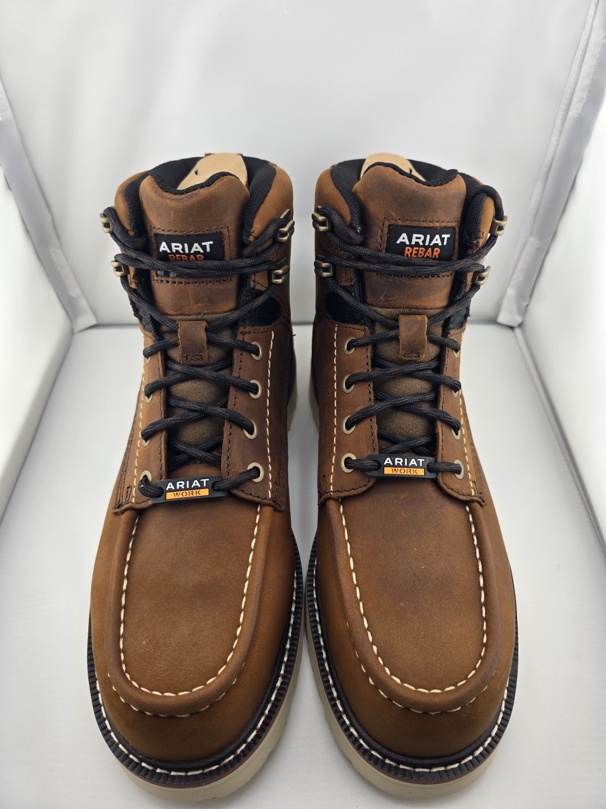 Ariat Rebar Lift 6″ H20 Comp Toe Mens Size 10 Distressed Brown Round Toe NEW