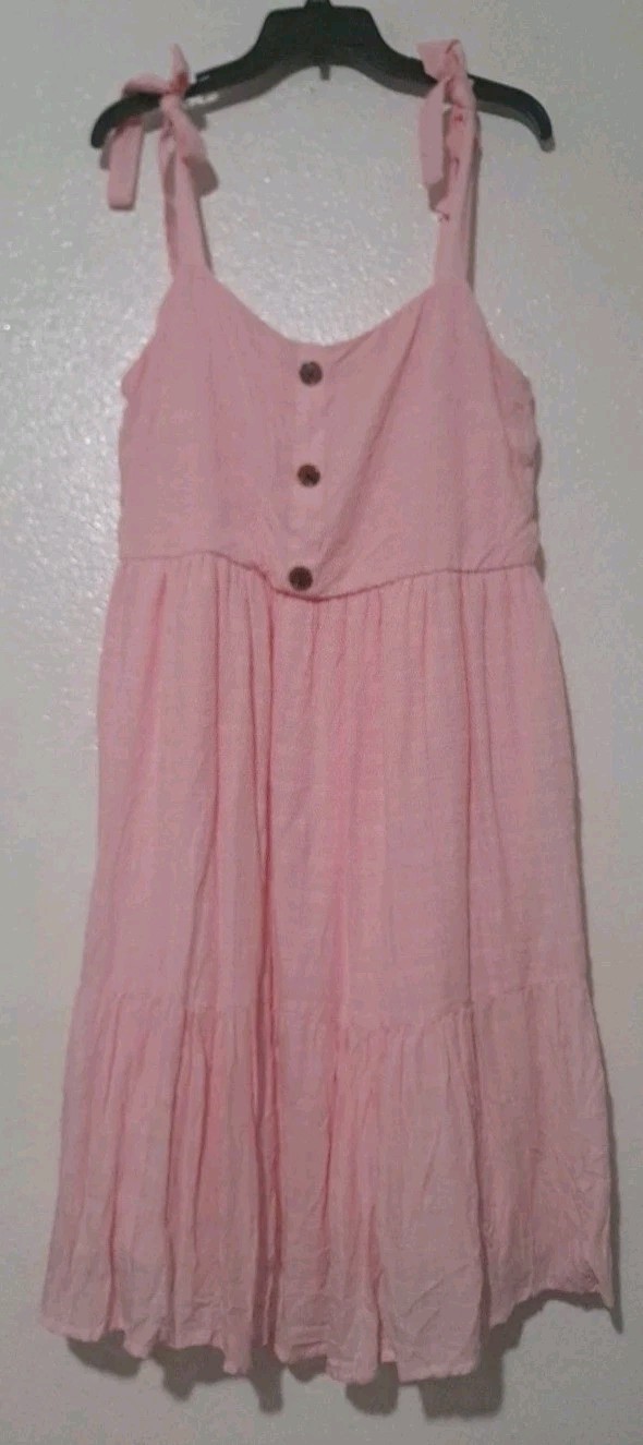 Torrid Womens Size 0X Spaghetti Strap Button Front Mini Sundress Pink