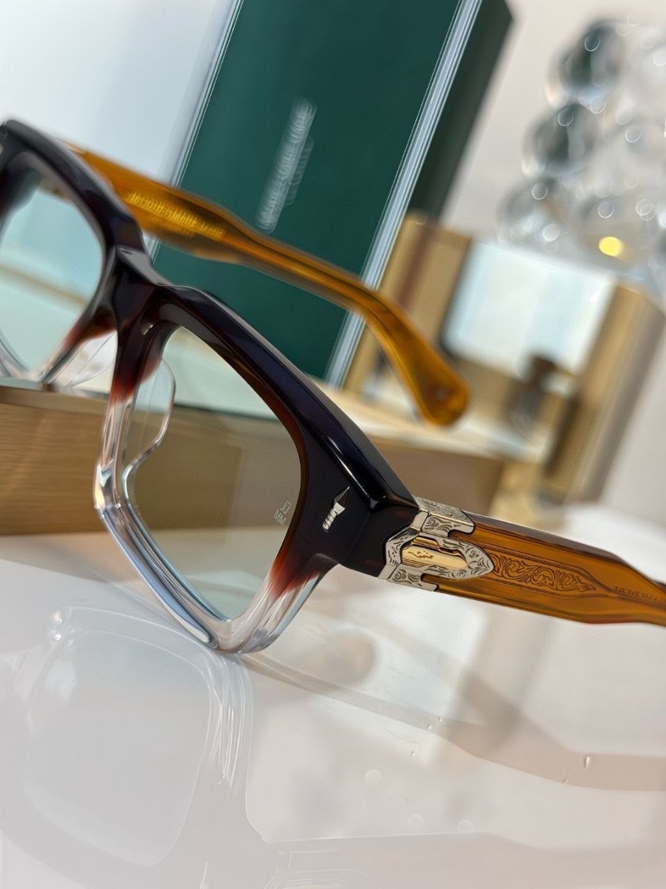 Jacques Marie Mage Belvedere Crystal/Cyan 50-20-146mm Sunglasses JMM Rare