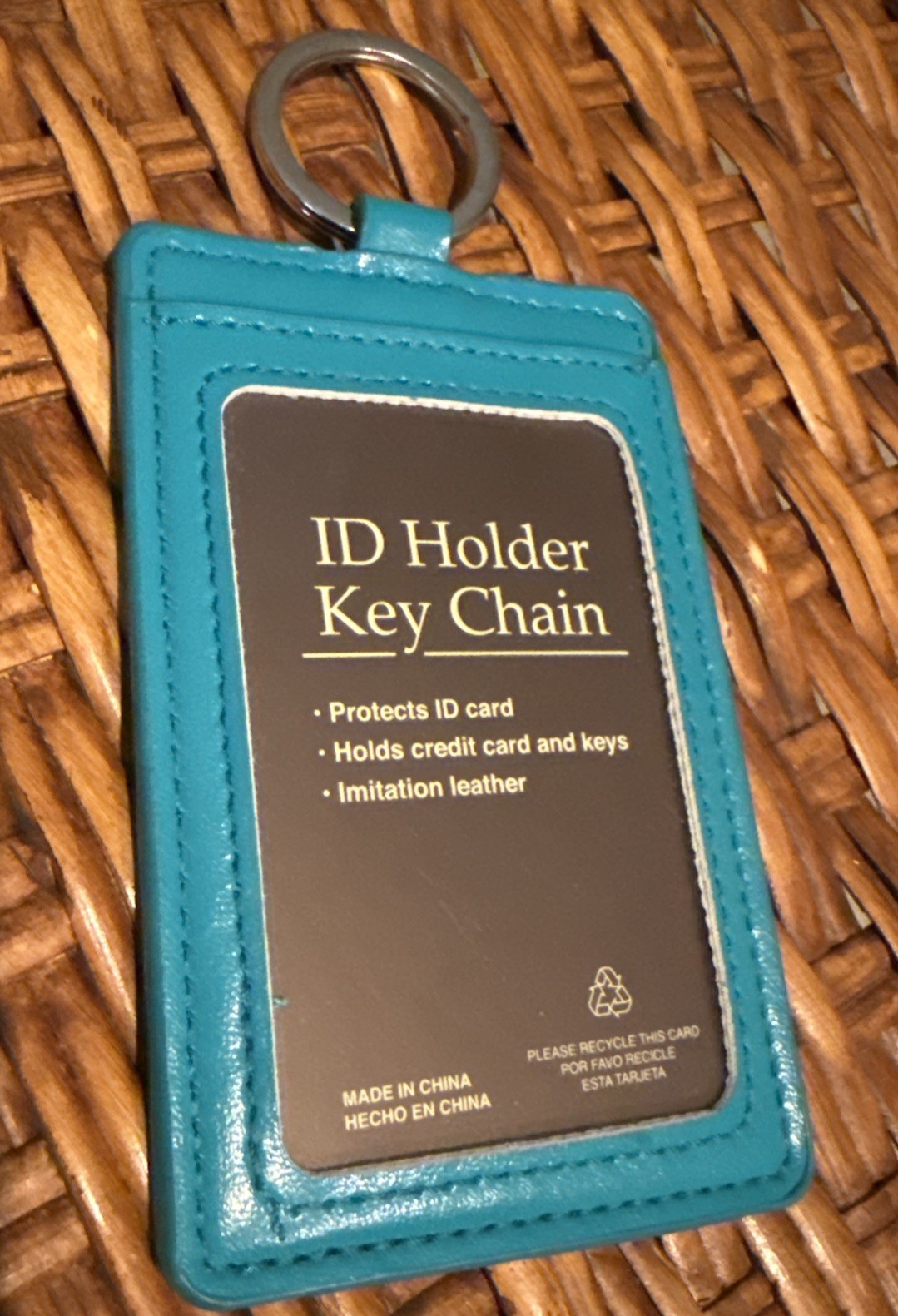 ID Holder Key Chain Teal