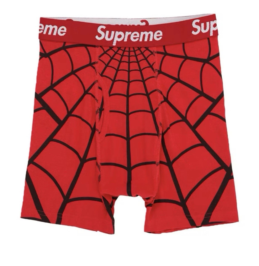 Supreme Hanes Spider-Man Boxer Briefs White Black Red 2 Pairs Per Pack-Brand New