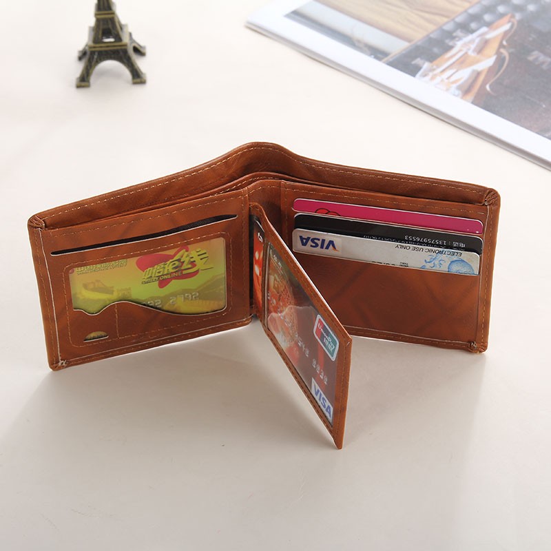 Men’s US 100 Dollar Bill Leather Wallet Bifold Card Photo Holder Slim Thin Purse