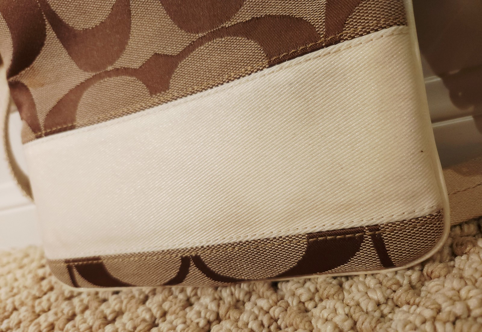 Coach | Vintage Small Brown Monogram CC Canvas Beige Crossbody Bag Pouch Purse