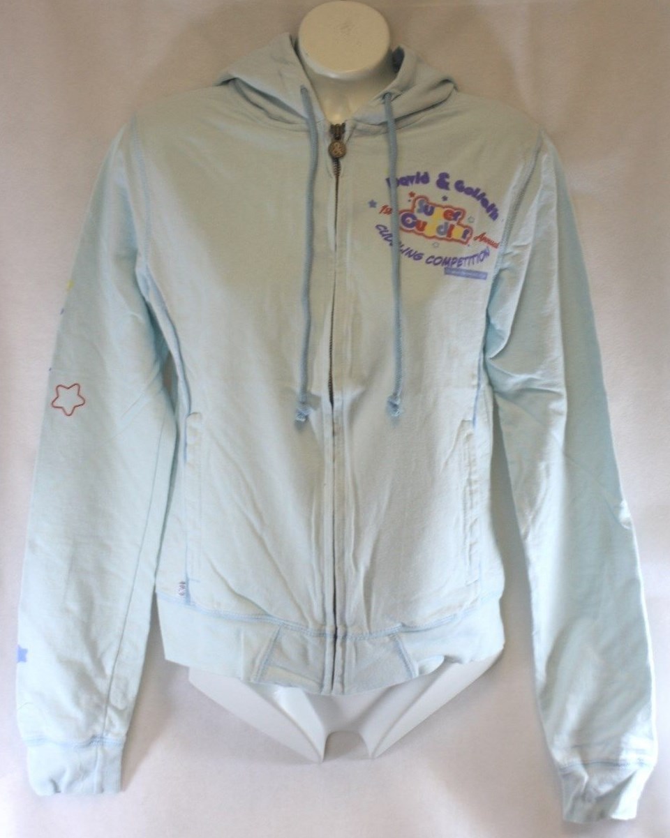 Womens Juniors David & Goliath Super Cuddler Blue Zip Up Hoodie Sweatshirt