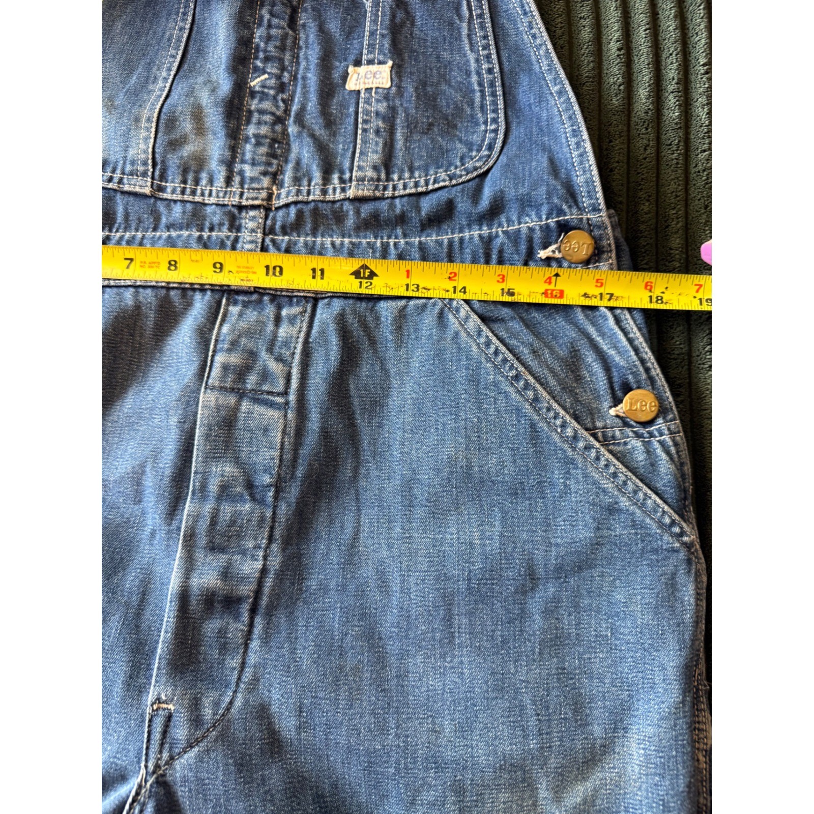 Vintage Lee Jelt Denim Overalls Blue Cotton Workwear Bibs Made in USA 34×26.5