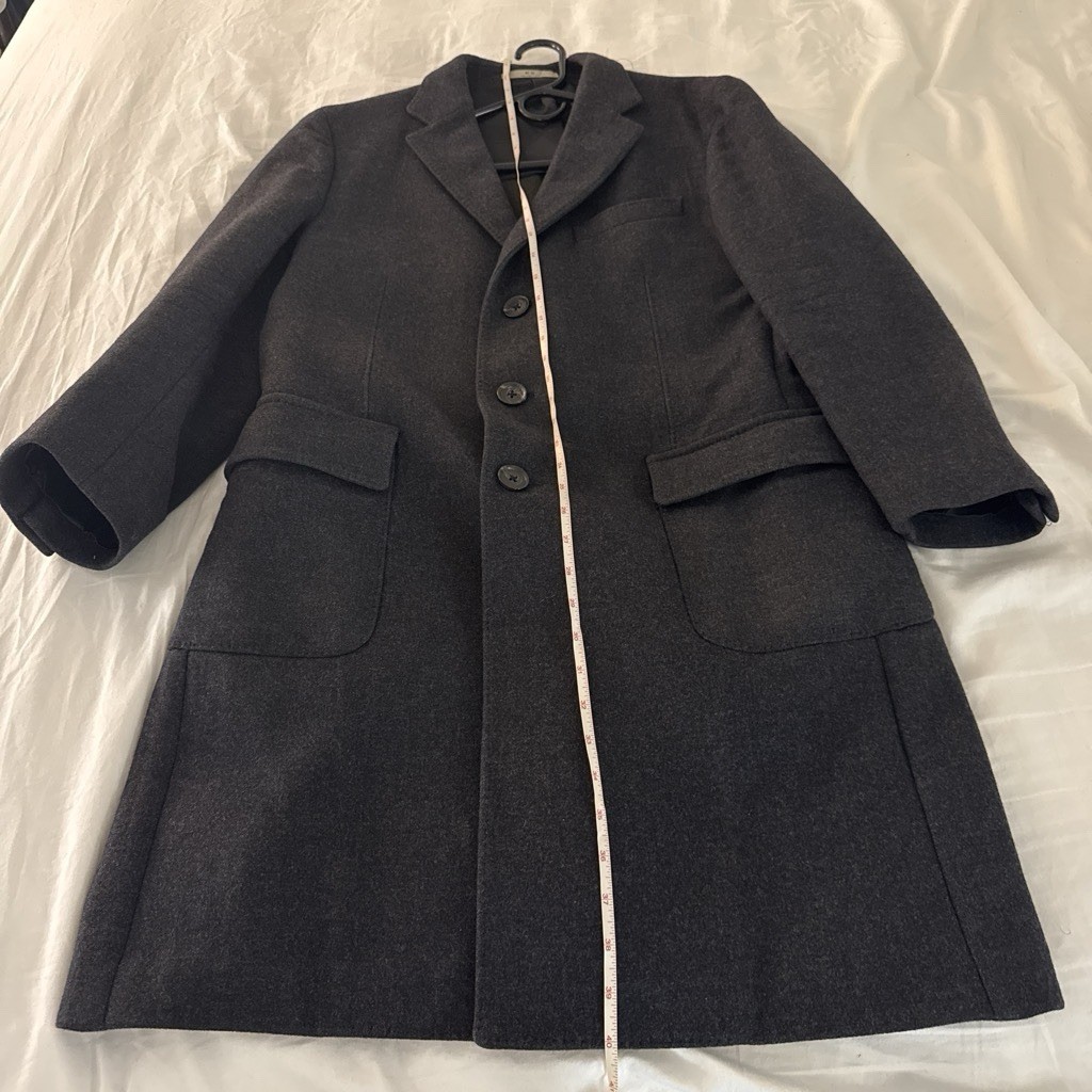 Corneliani Men’s Gray Long Button Front Overcoat Lined IT 54R fits 50/52R