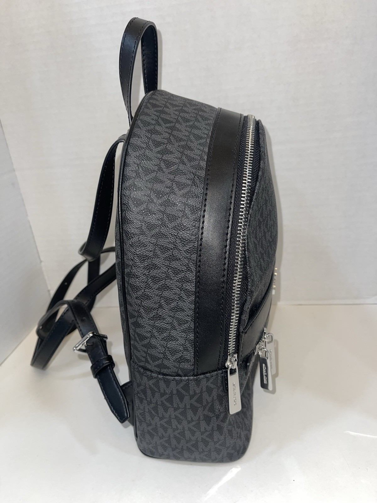 Michael Kors Kenly Medium Backpack Black Multi Color With Silver Accent