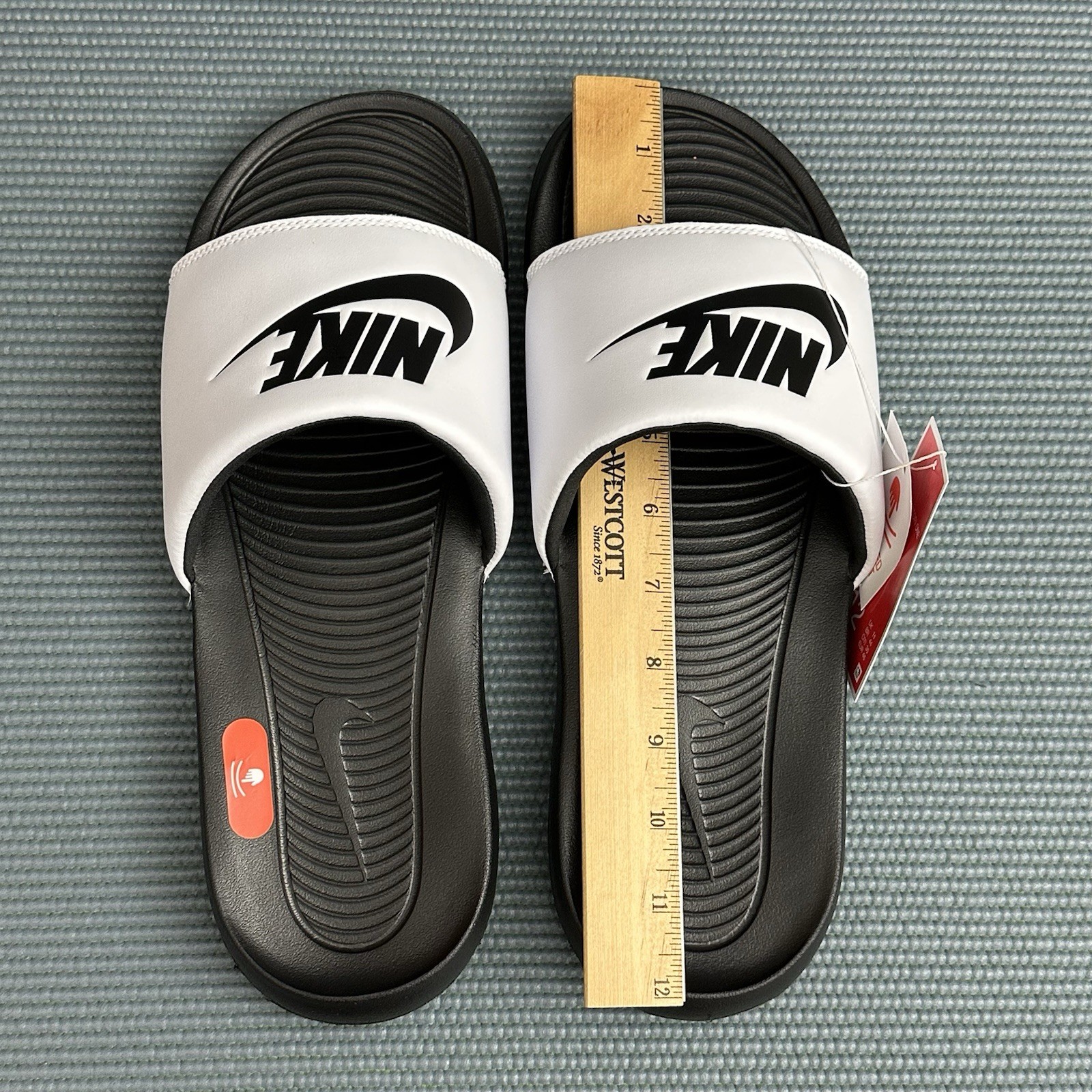 Nike Victori One Slide CN9675-005 Black White Men’s 12 Sandals Slides New NIB