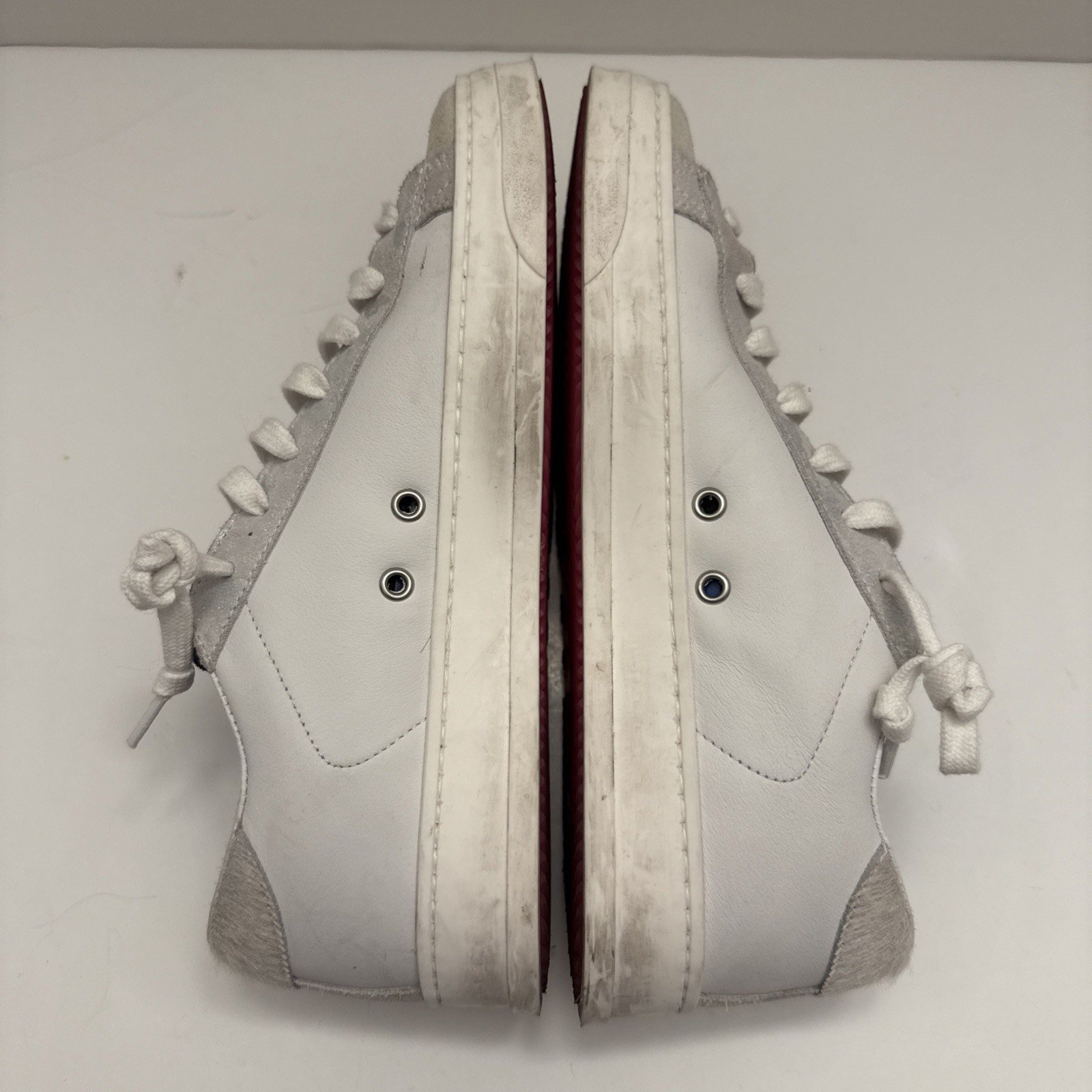 P488 John White Silver Glitter EU 38 US 8 Women’s Sneakers Leather Shoes Lace Up