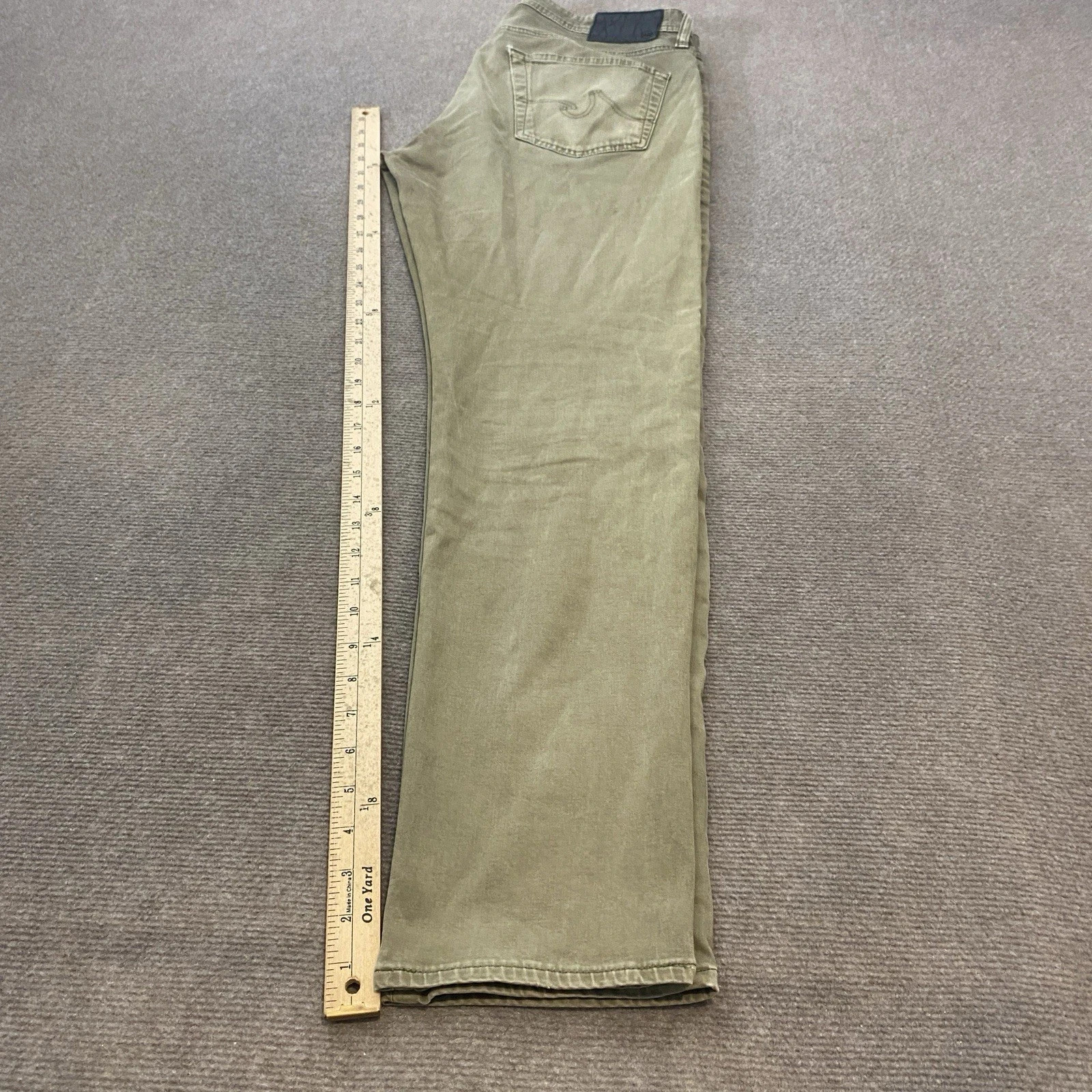 AG Adriano Goldschmied Pants Men (34×32) Green Stretch The Graduate Tailored Leg