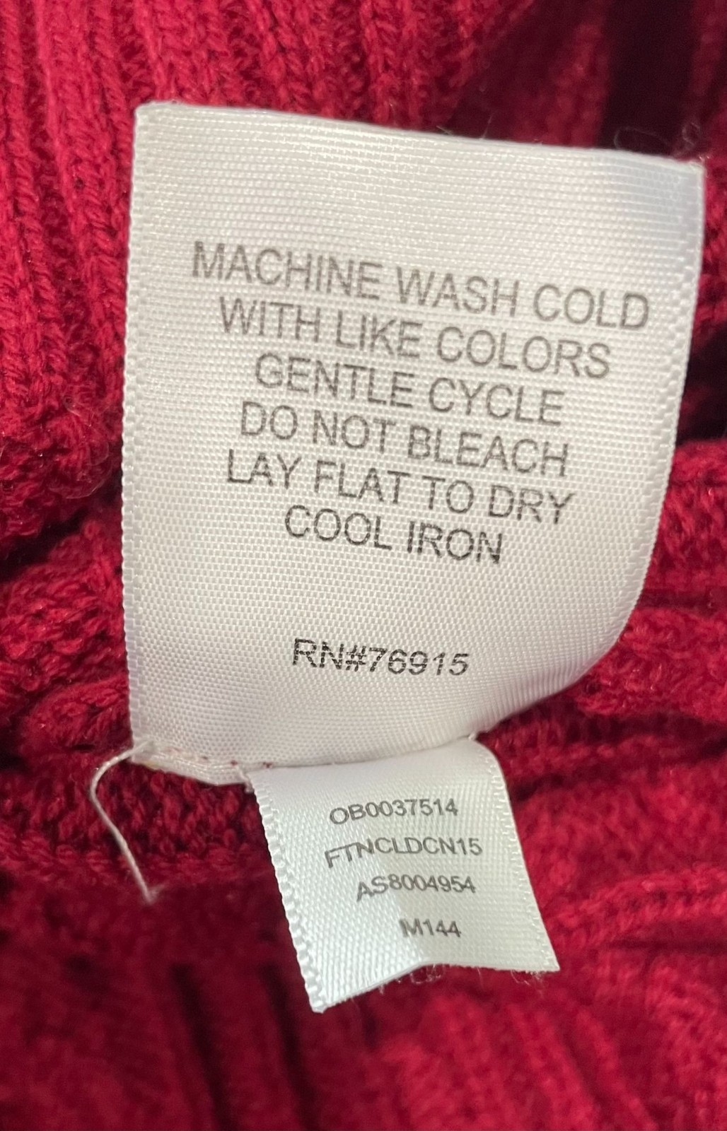 Appleseed’s Wool Blend Sweater Jacket PL Red Vibrant Cable Knit Fisherman Preppy