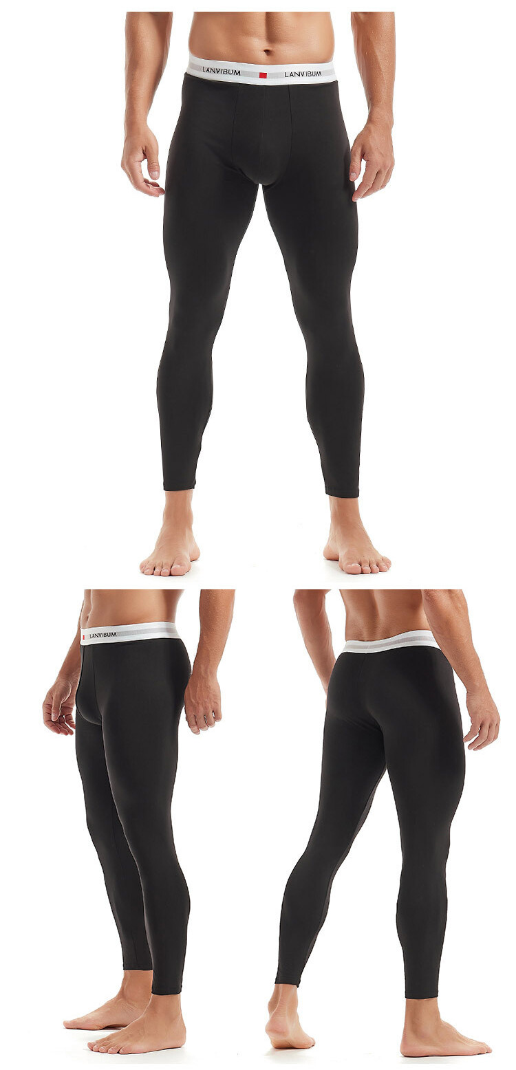 Thermal Underwear Men Thin Cotton Legging Tight Long Johns Compression Bottoms