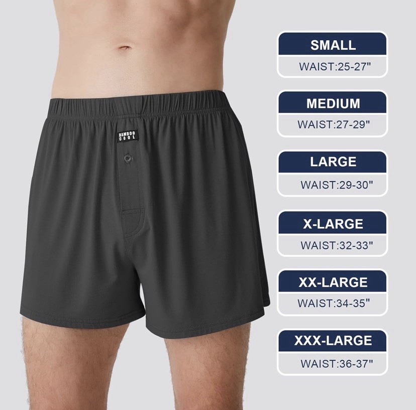 BAMBOO COOL Men Boxer Shorts Classic Lounge Loose Size XL 5-pack❗️Damage Box