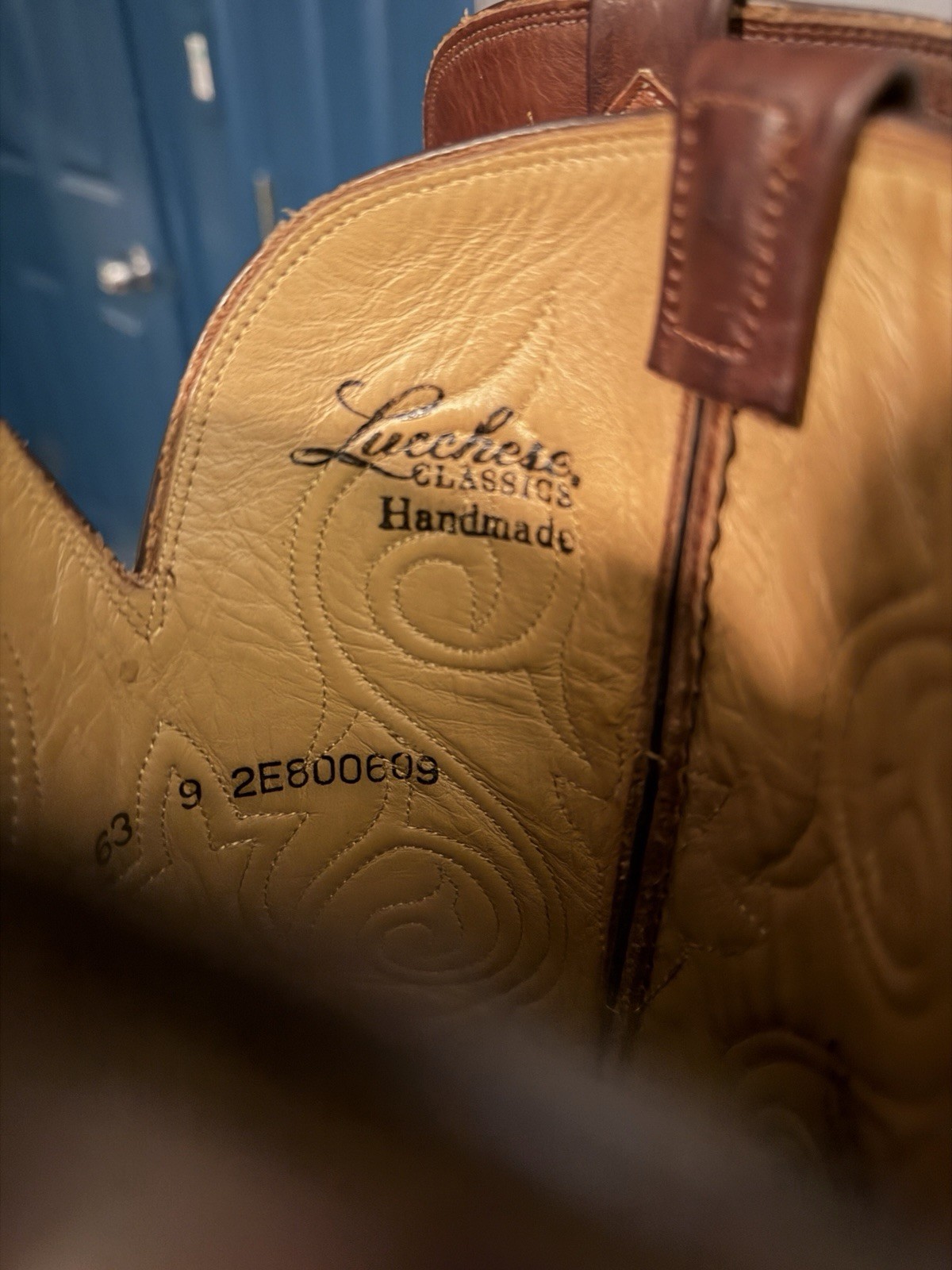 Lucchese Classics Handmade Ostrich Boots 9EE Tan/Lt Brown Barnwood From Allen’s