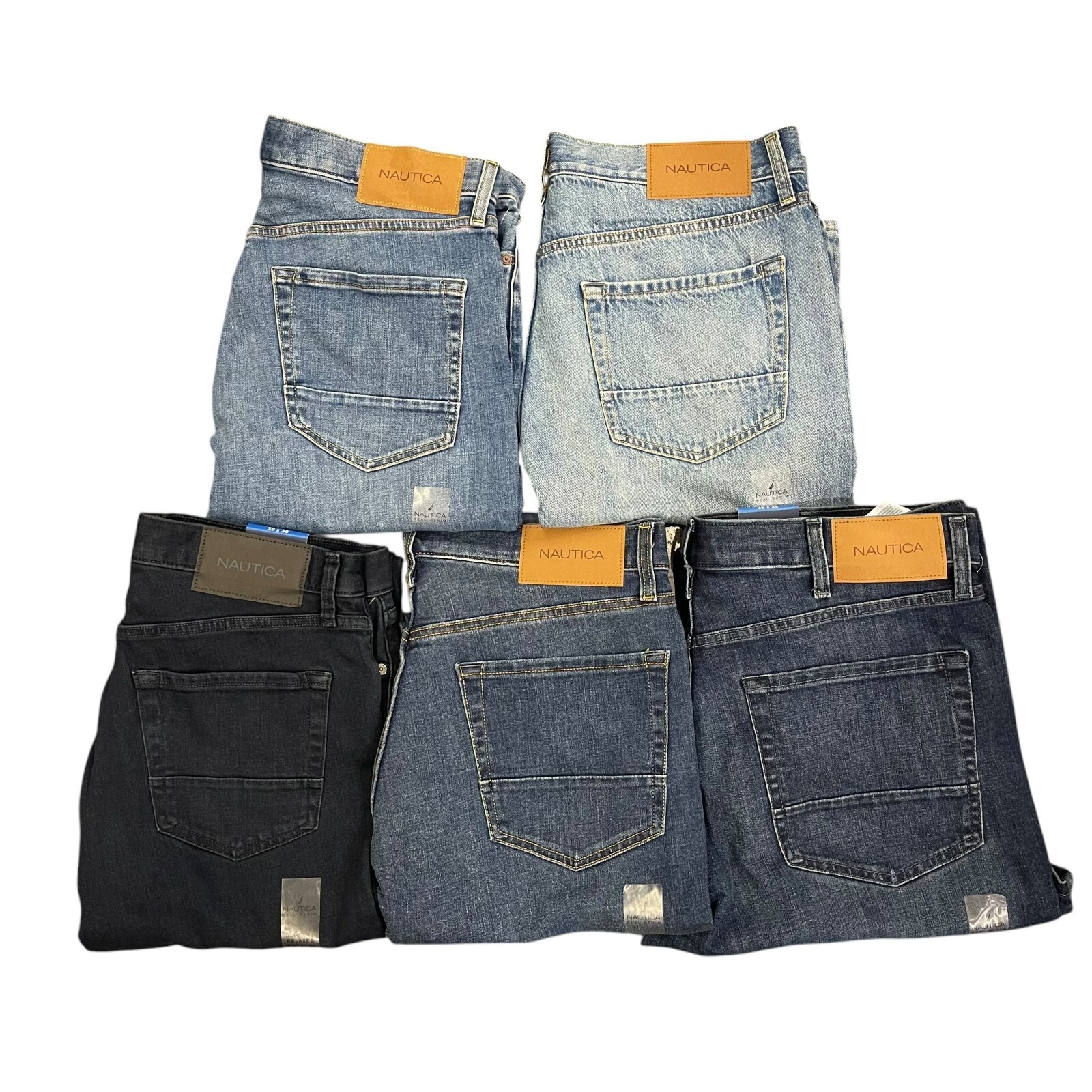 NWT Nautica Men’s Original Relaxed Straight Stretch Denim Jeans 4 Colors All Siz