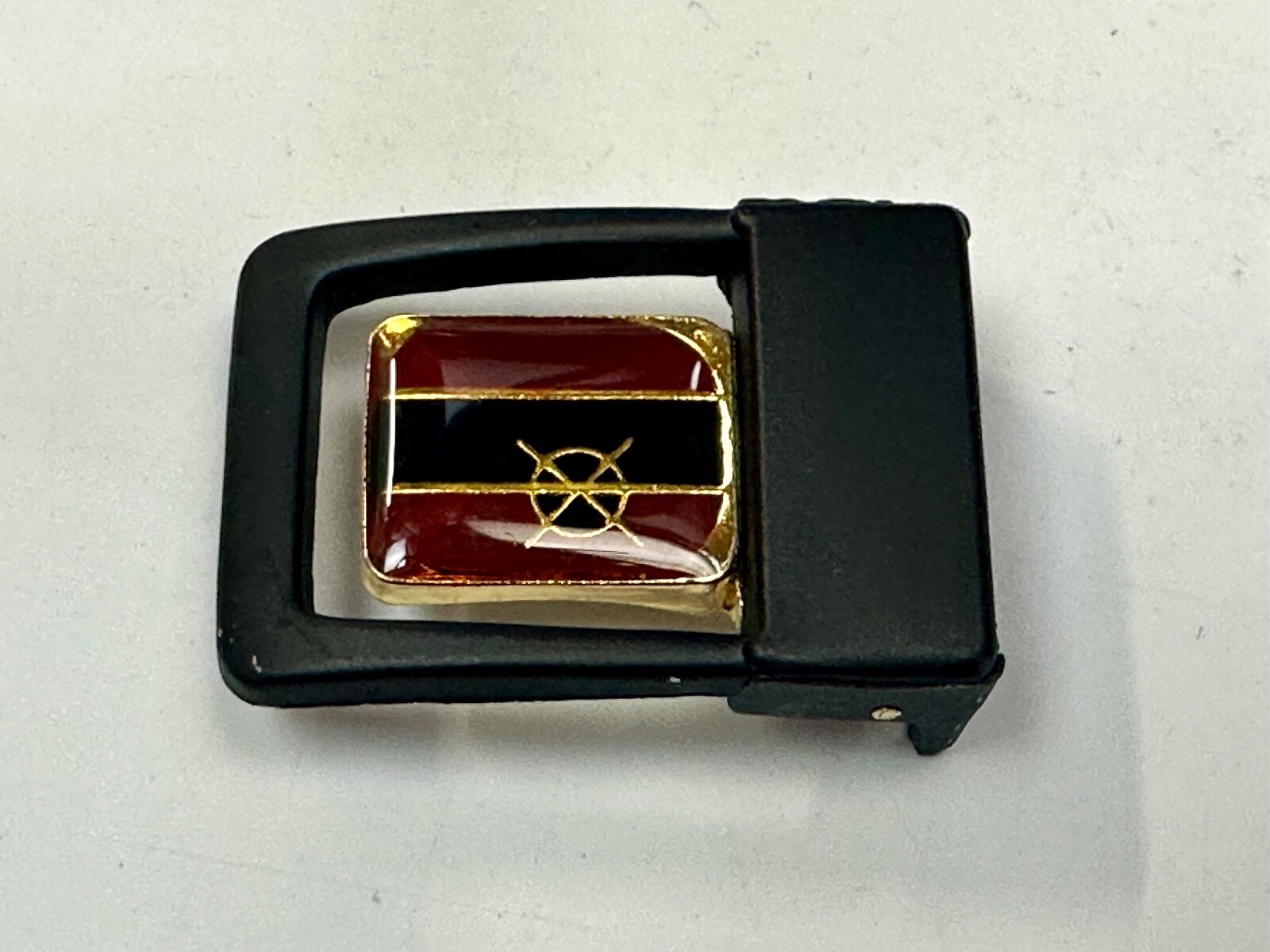 Sail Boat Wheel Nautical Retro Small Swing Out Black Color Nos Belt Buckle